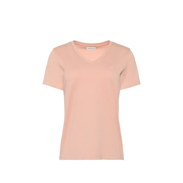 Calvin T-shirt droit col V en coton Rose XL Female