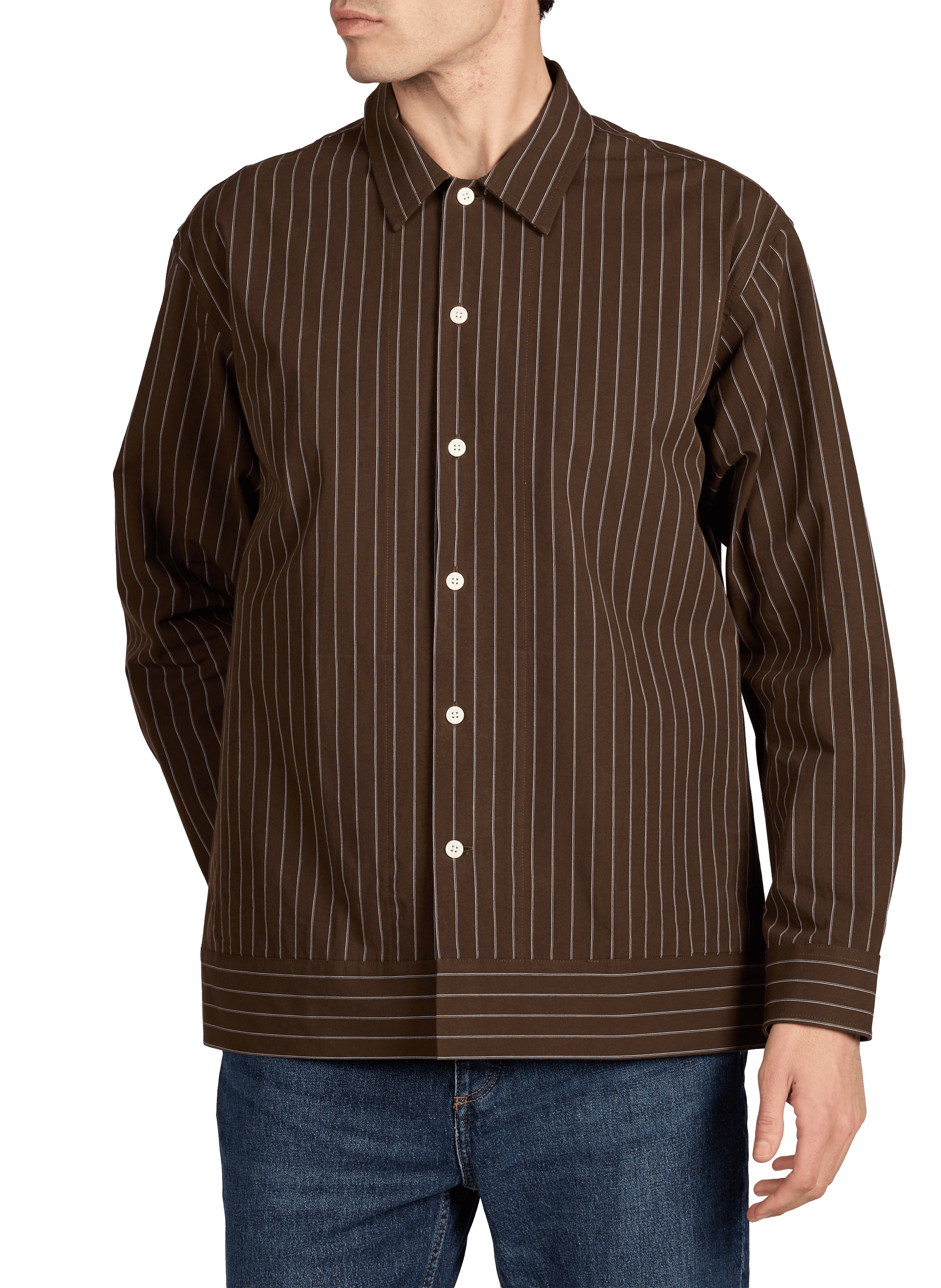 Striped cotton Shirt NN.07 Brown