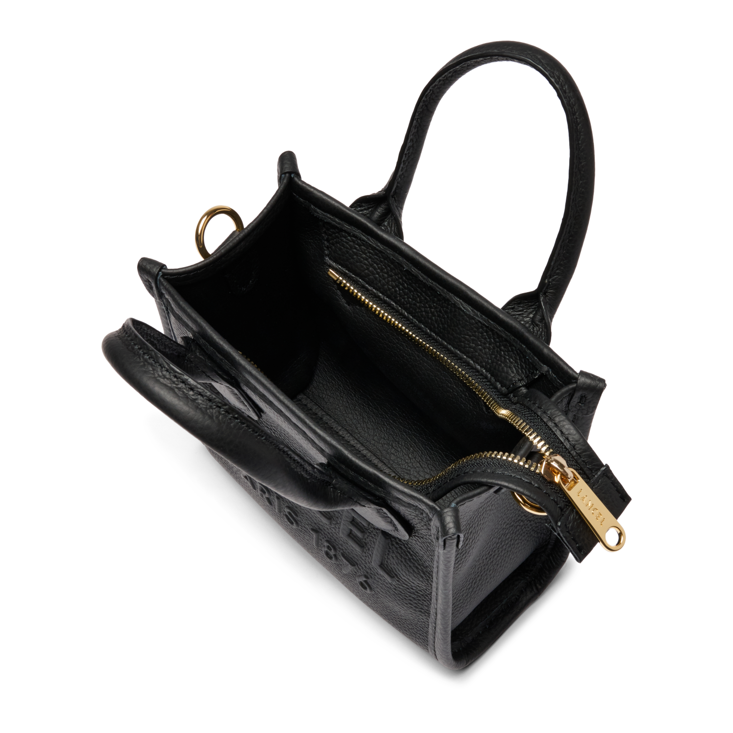 Mini sac cabas zippé double porté jour de lancel en cuir LANCEL Noir