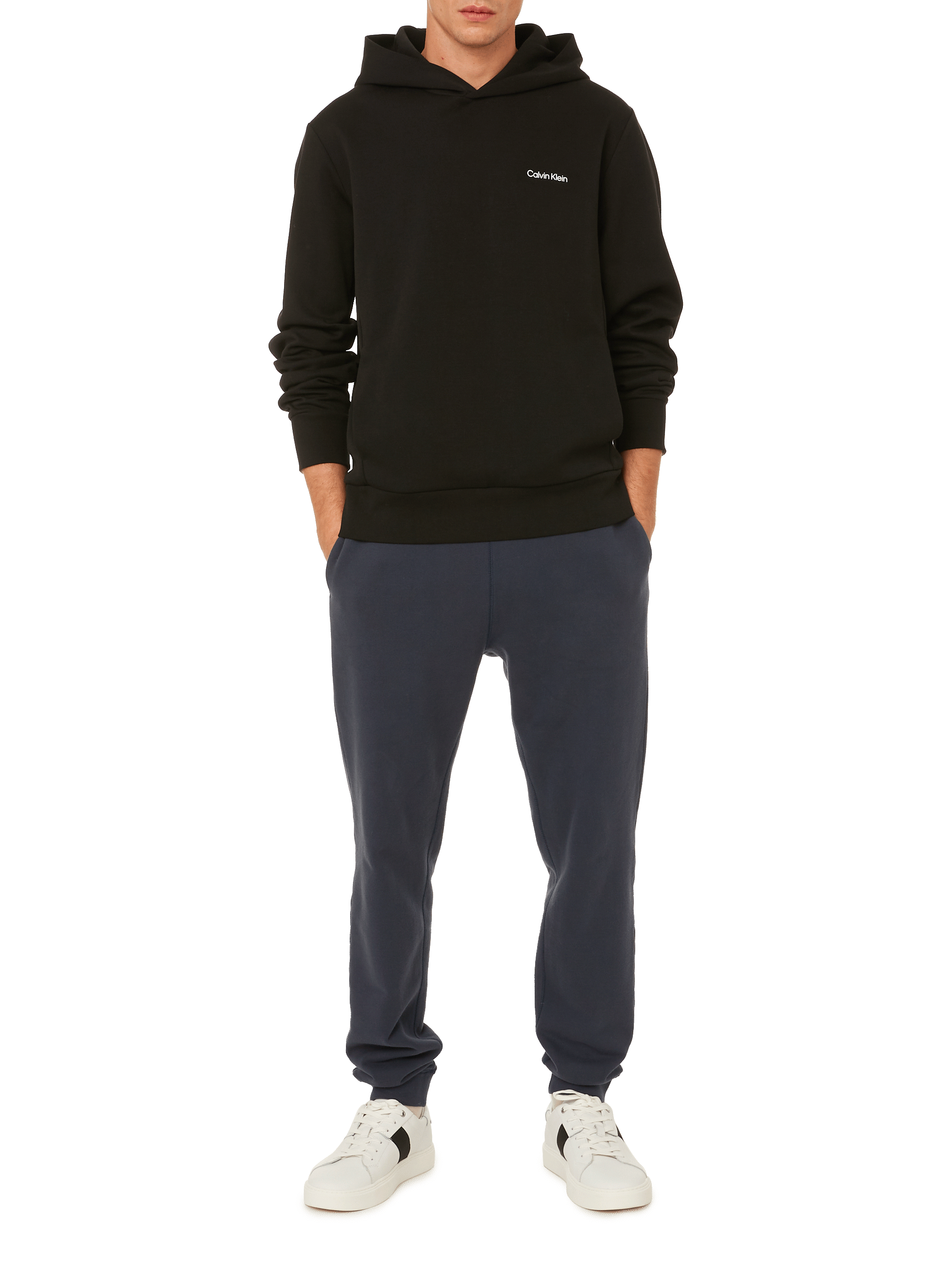 Recycled polyester and cotton hoodie CALVIN KLEIN Black