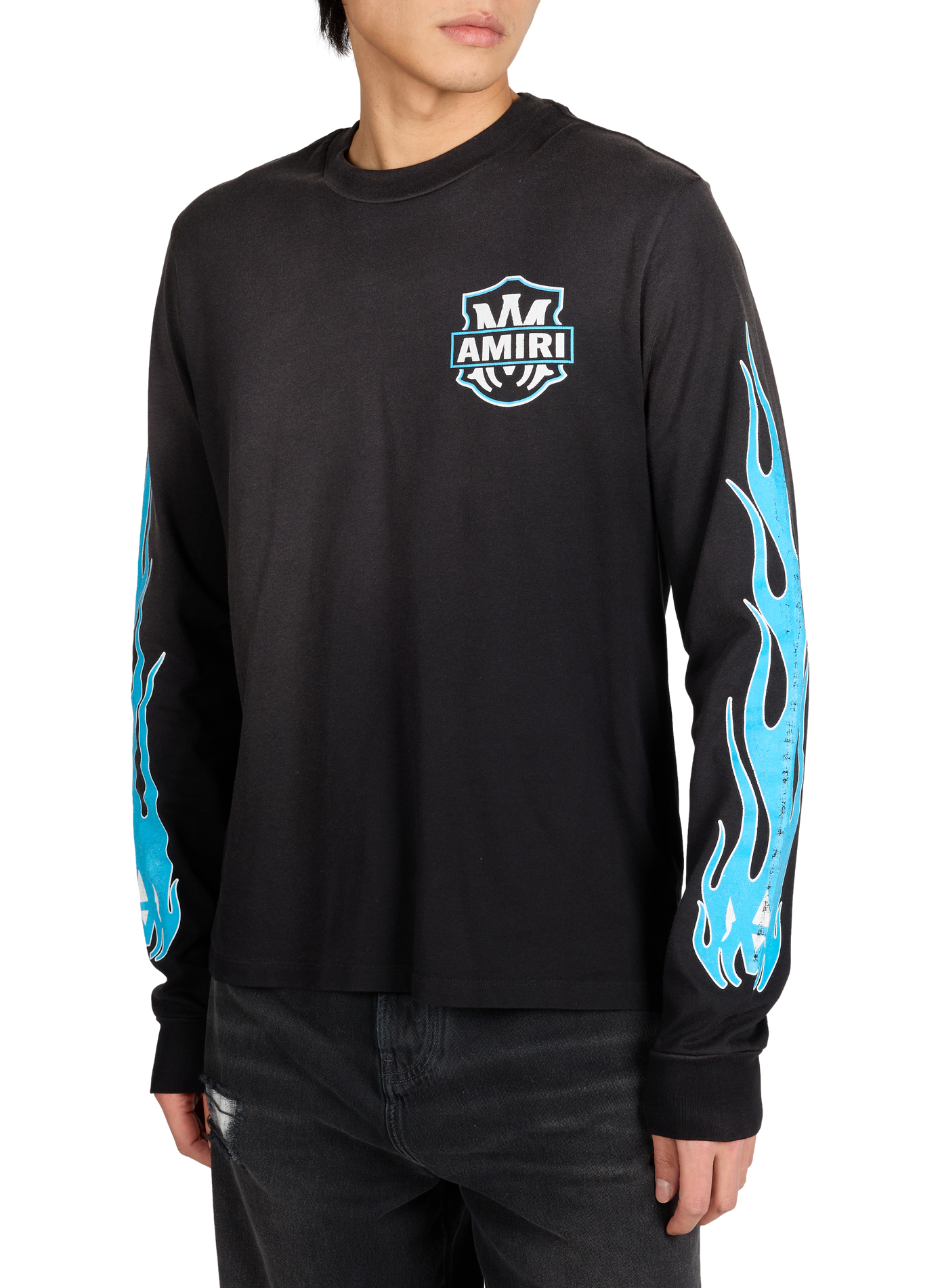 Long-sleeve printed cotton t-shirt AMIRI Black