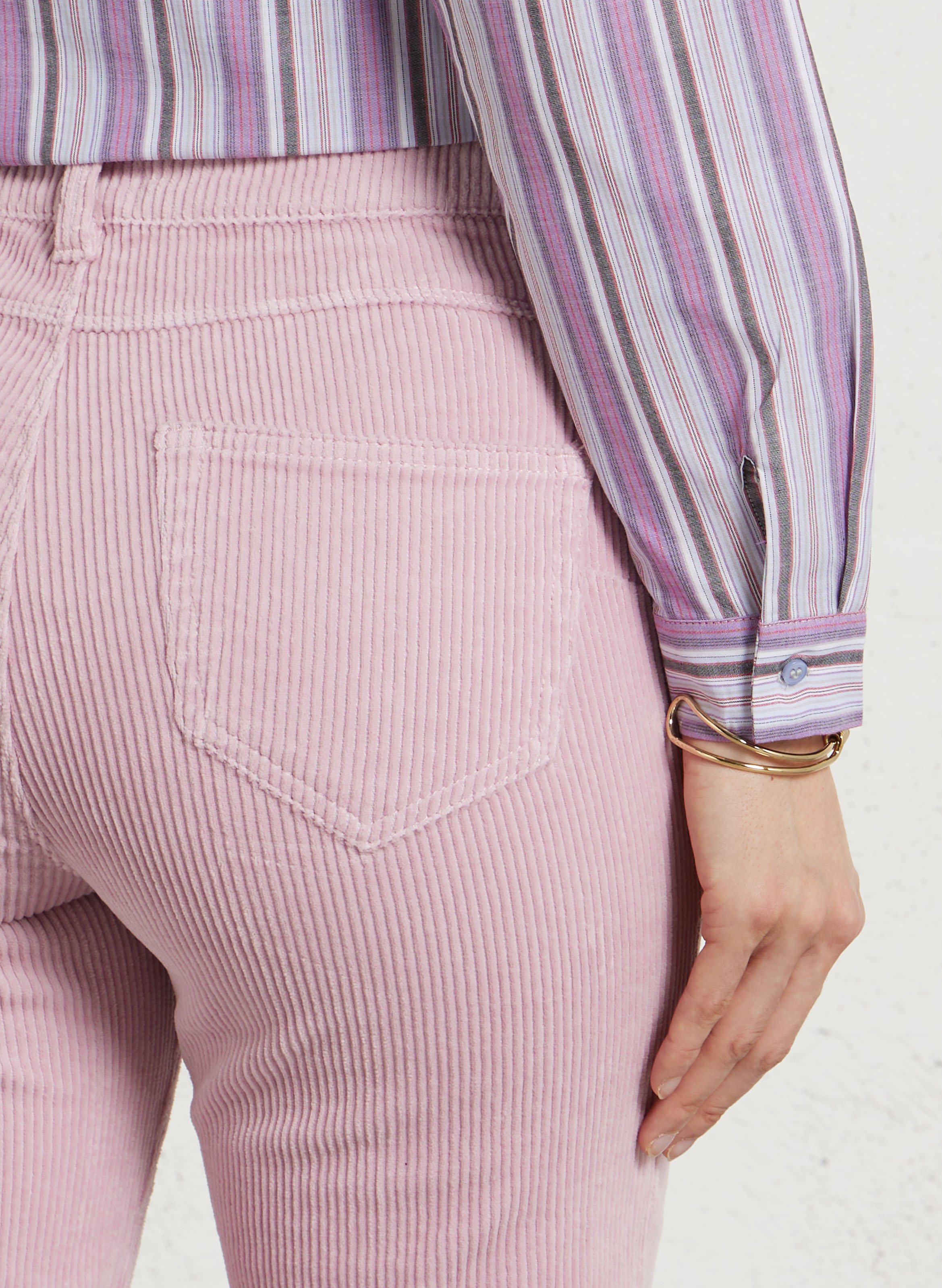 Pantalon flare en velours côtelé fidji MAISON 123 Rose