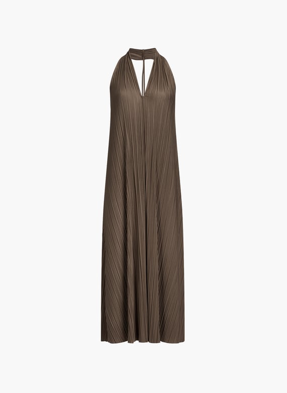 Sacille pleated midi dress Brown Samsoe samsoe - Women | Printemps Sacille pleated midi dress Brown Samsoe samsoe - Women | Printemps