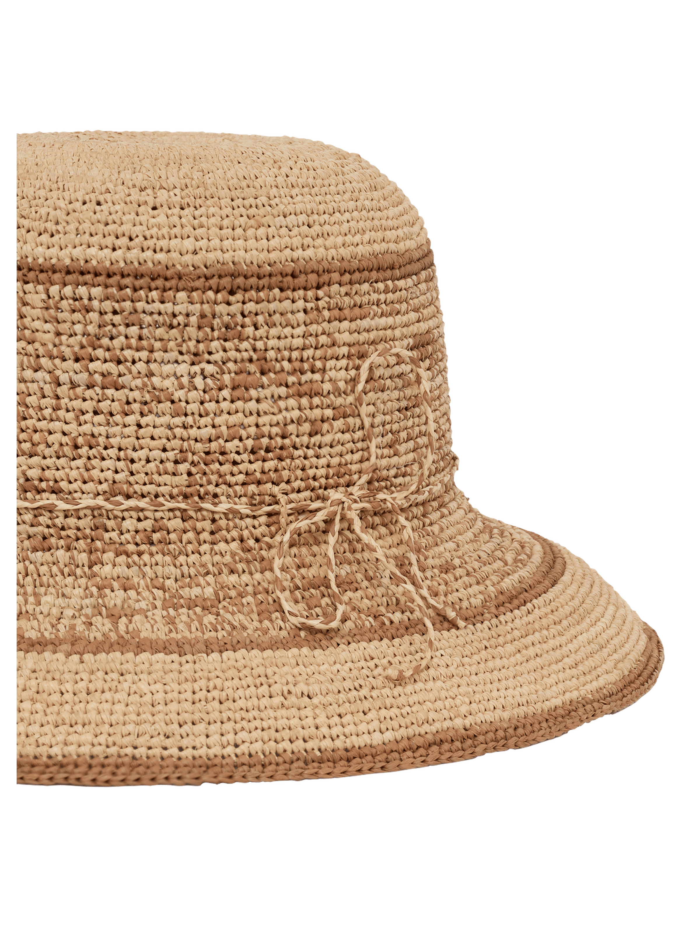 Chapeau en raphia bicolore - elisabeth PABLO Beige