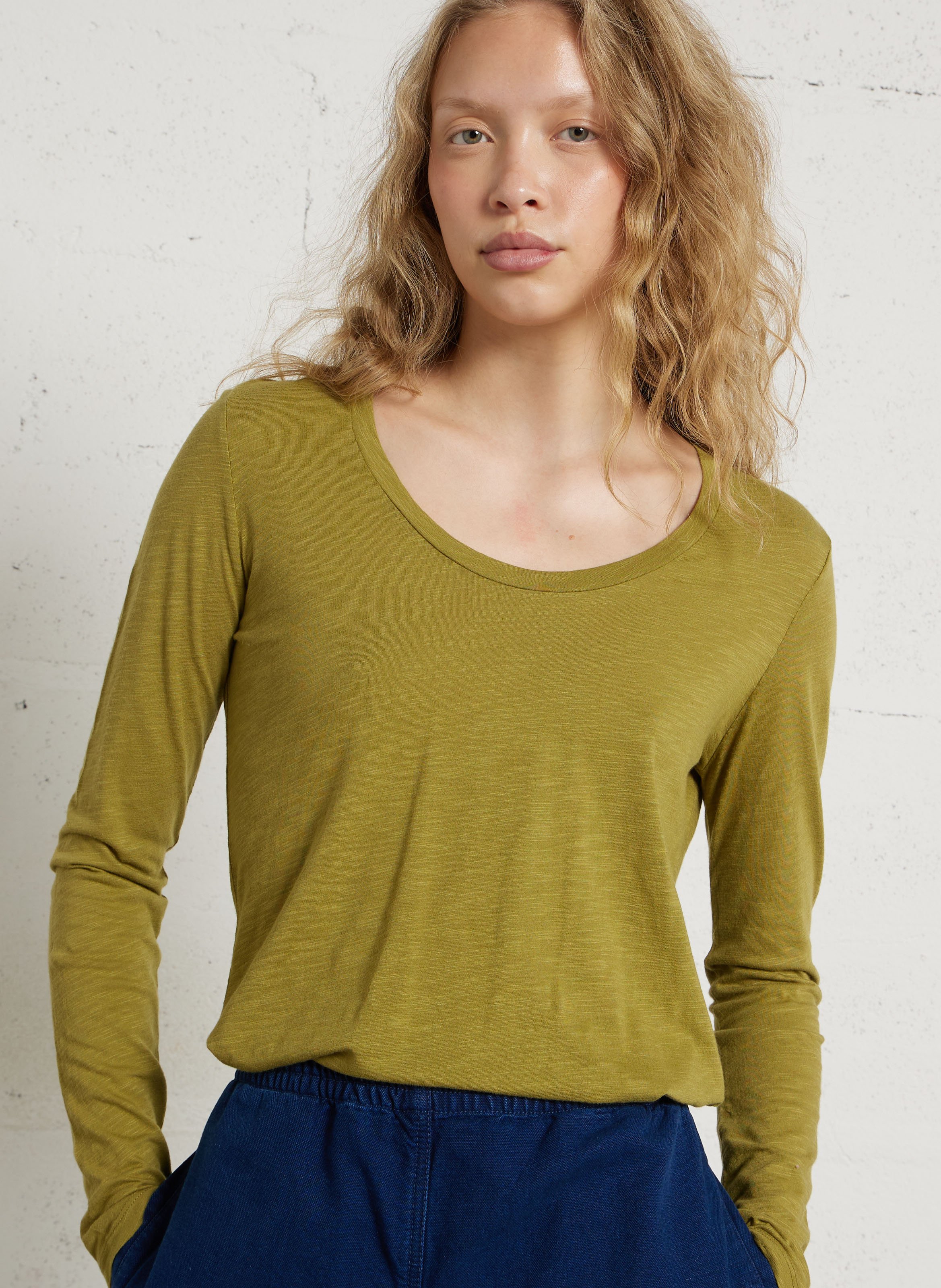 Tee-shirt col rond en coton mélangé jacksonville AMERICAN VINTAGE Vert