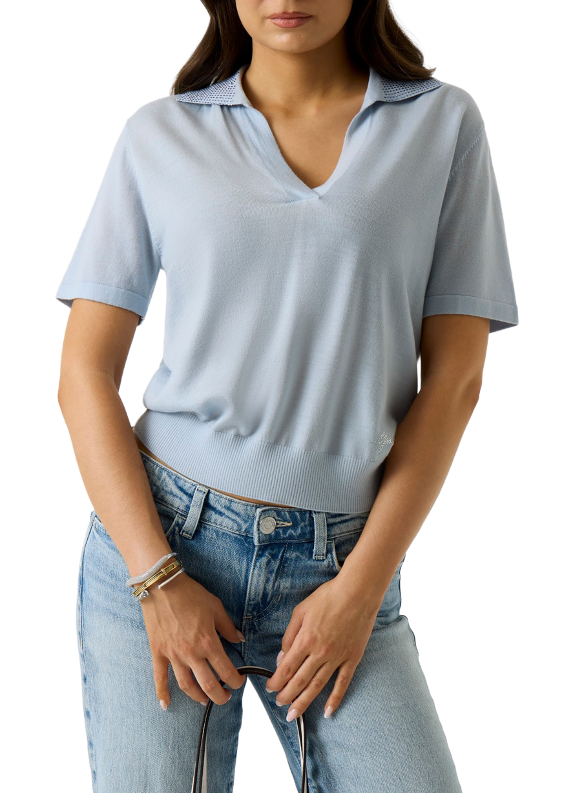 Korte mouw wollen polo GUESS Blauw