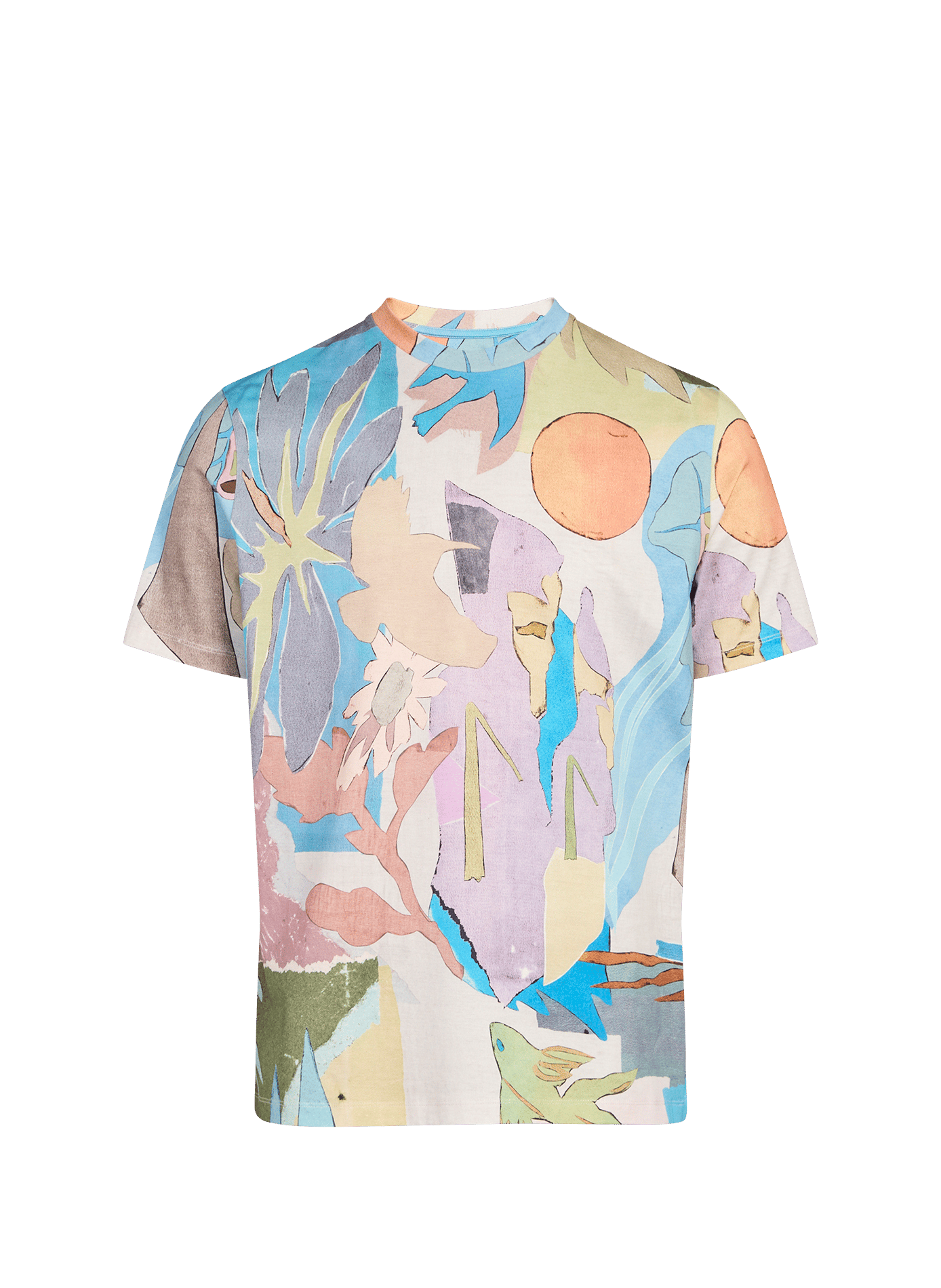 Straight printed cotton T-shirt PAUL SMITH Blue