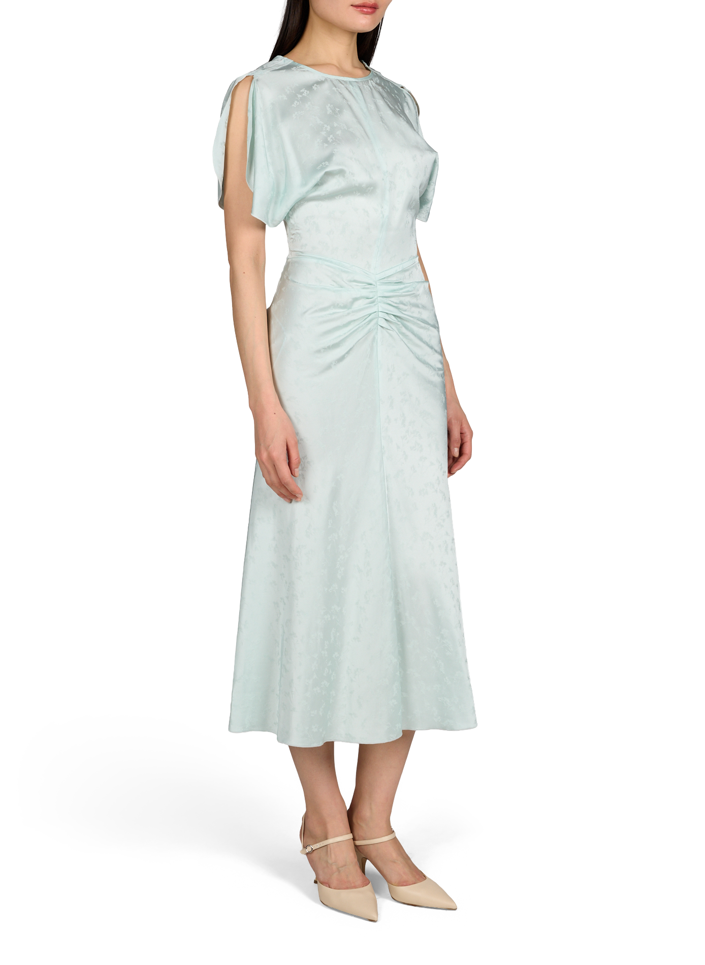 Long floral jacquard maxi dress VICTORIA BECKHAM Blue