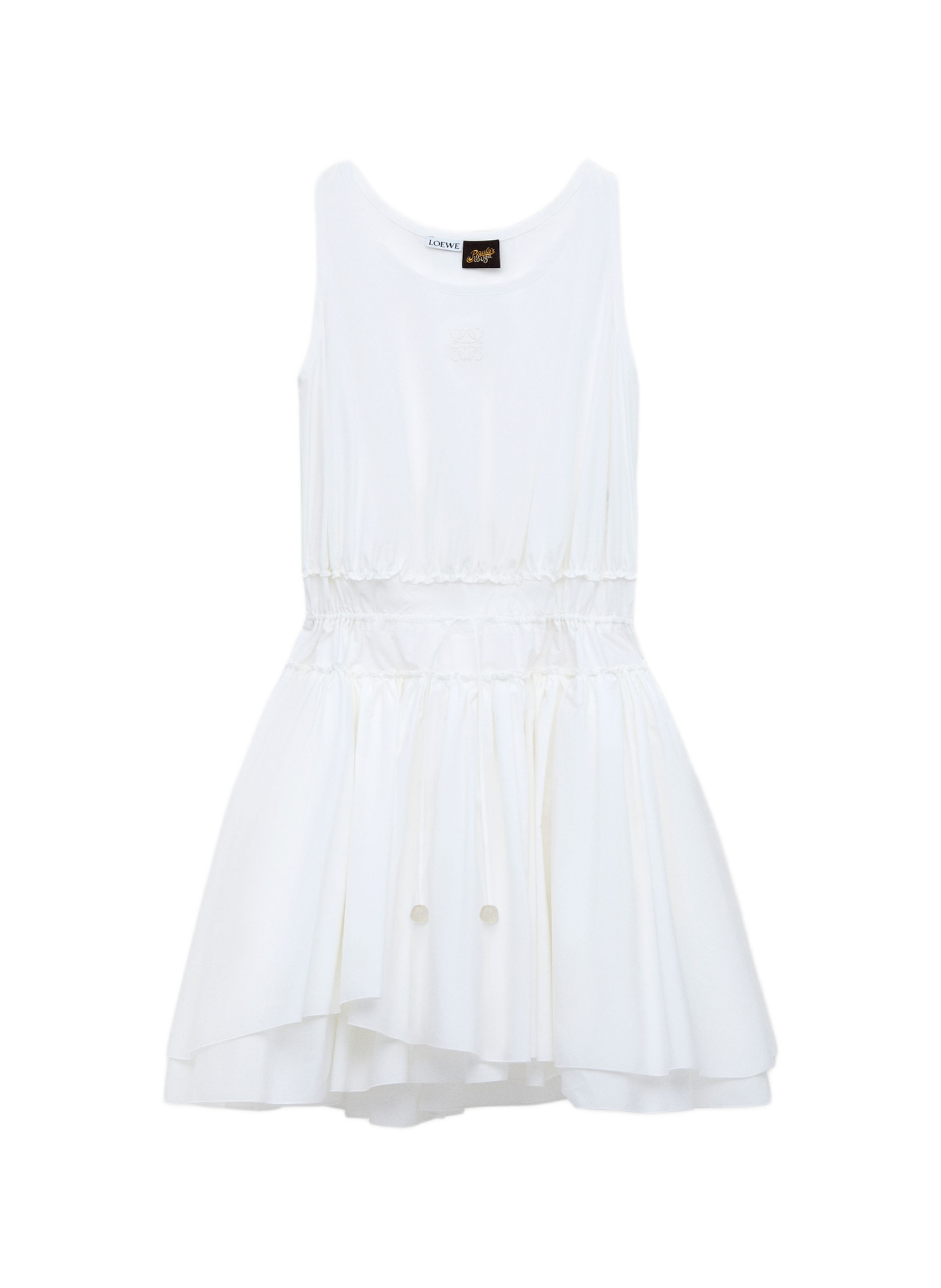 Layered cotton poplin dress LOEWE White