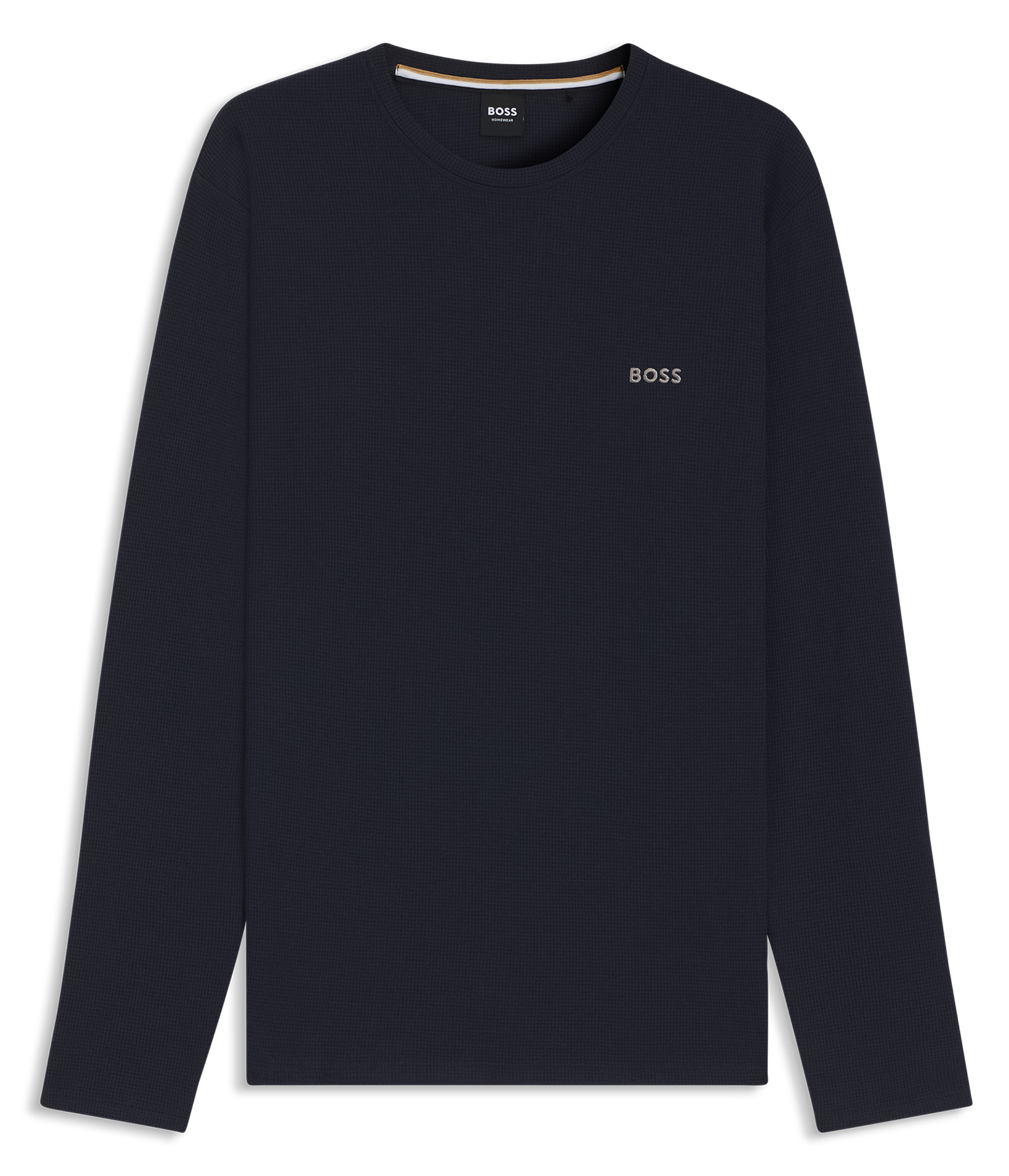 Tee-shirt droit manches longues à logo BOSS Bleu