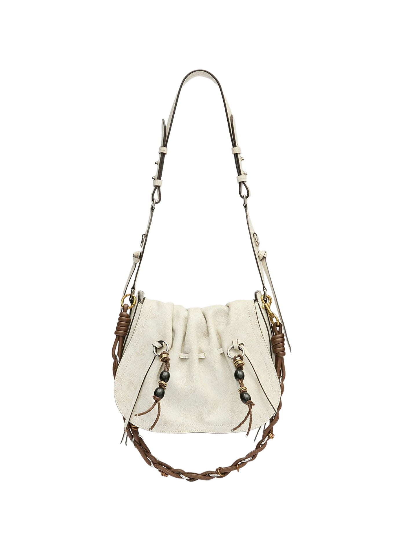 BOLTON shoulder bag in washed leather ISABEL MARANT Beige