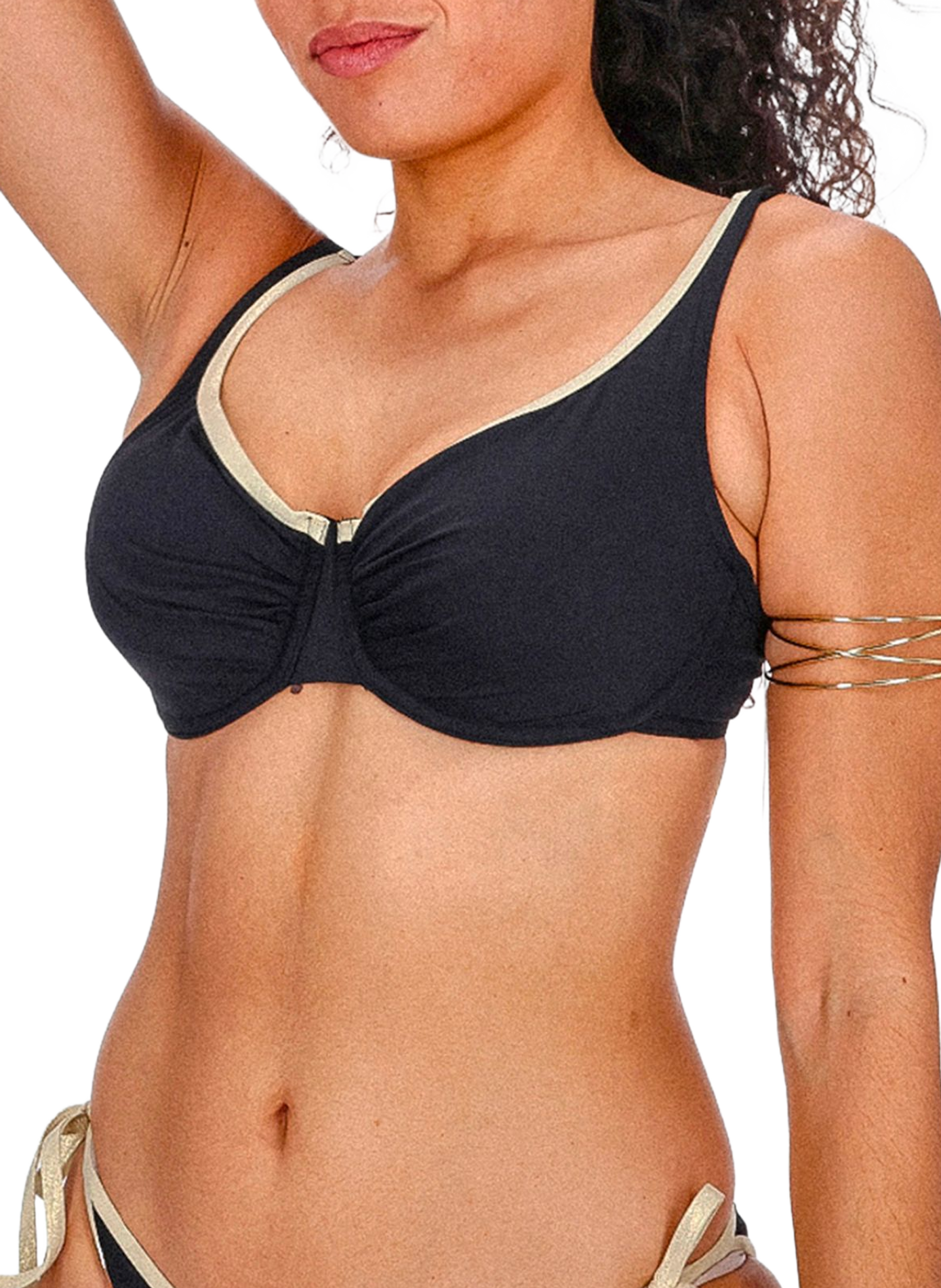 Swimsuit top with shiny edges GRAIN DE SABLE Black