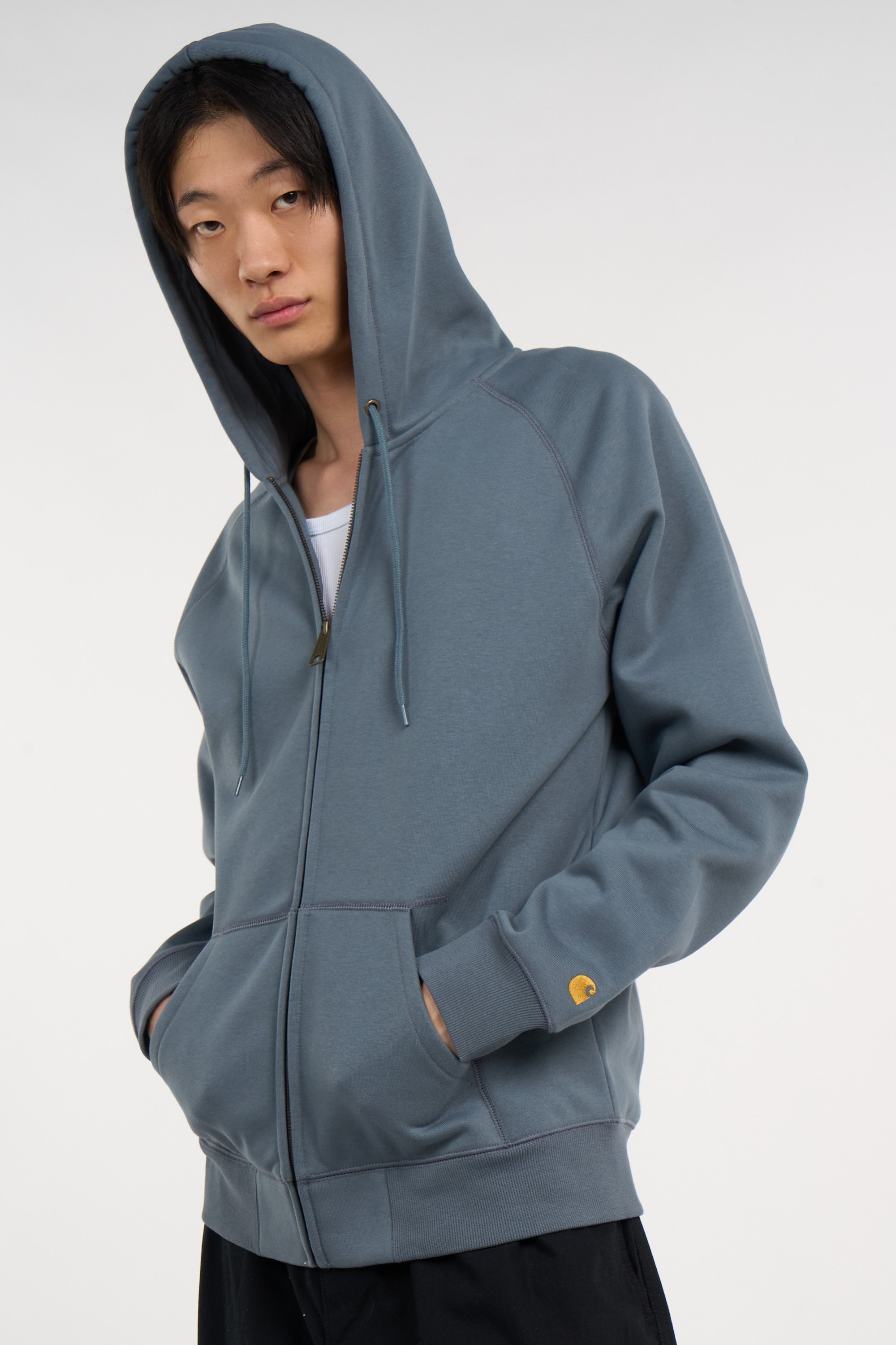 Hoodie zippé hooded chase CARHARTT WIP Bleu