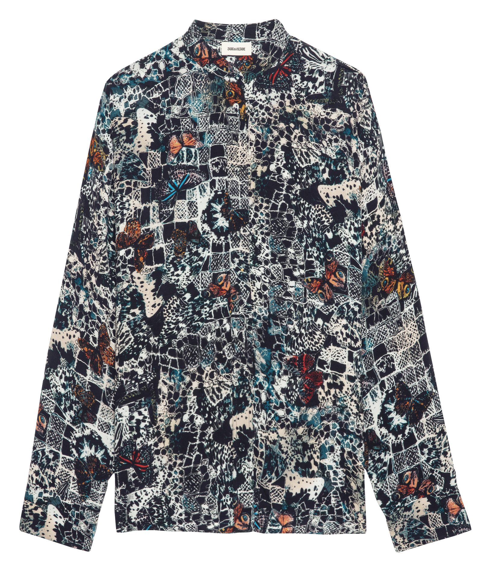 Chemise à col rond imprimée truett ZADIG&VOLTAIRE Bleu