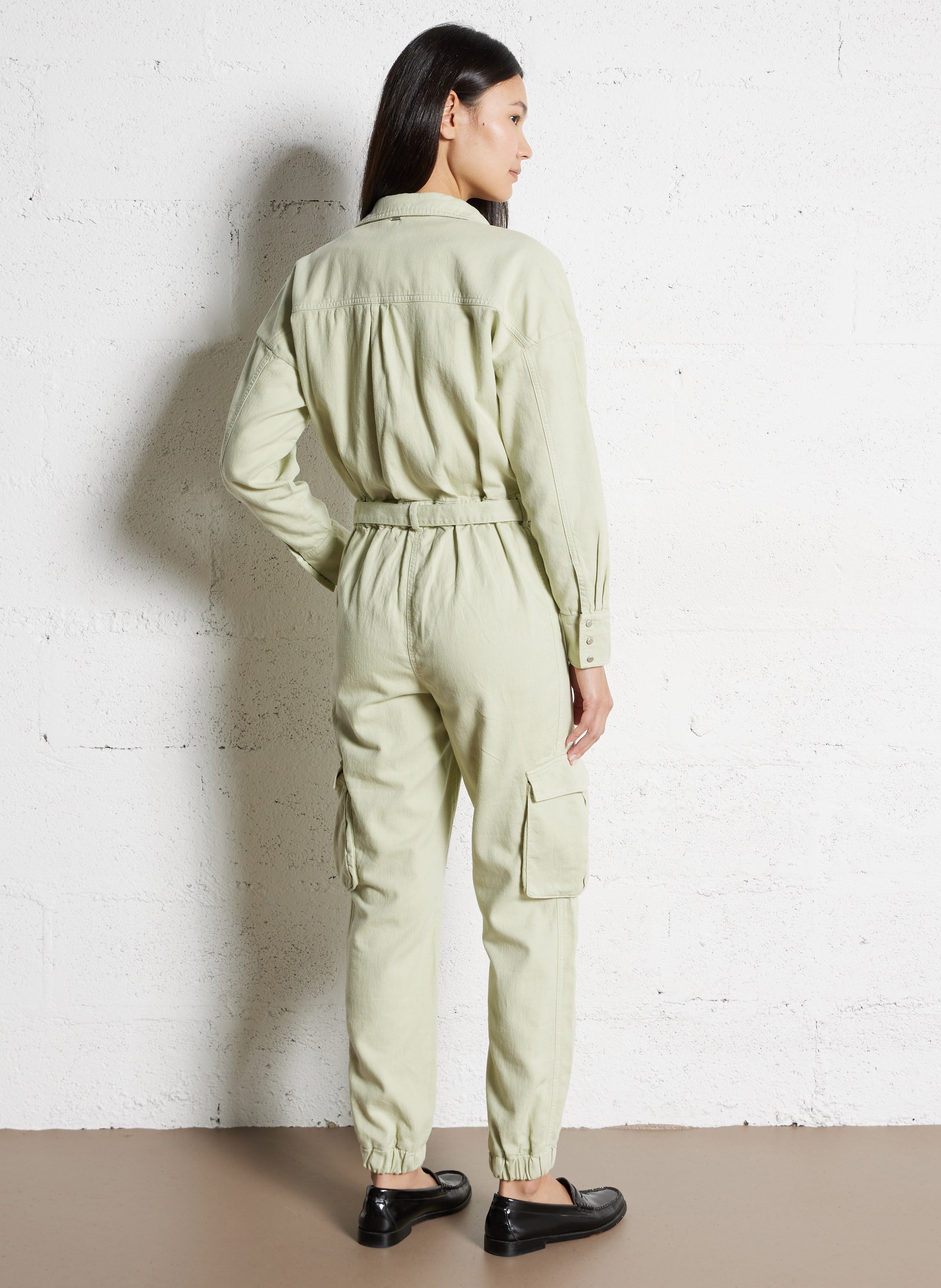 Combinaison col classique en coton IKKS Vert