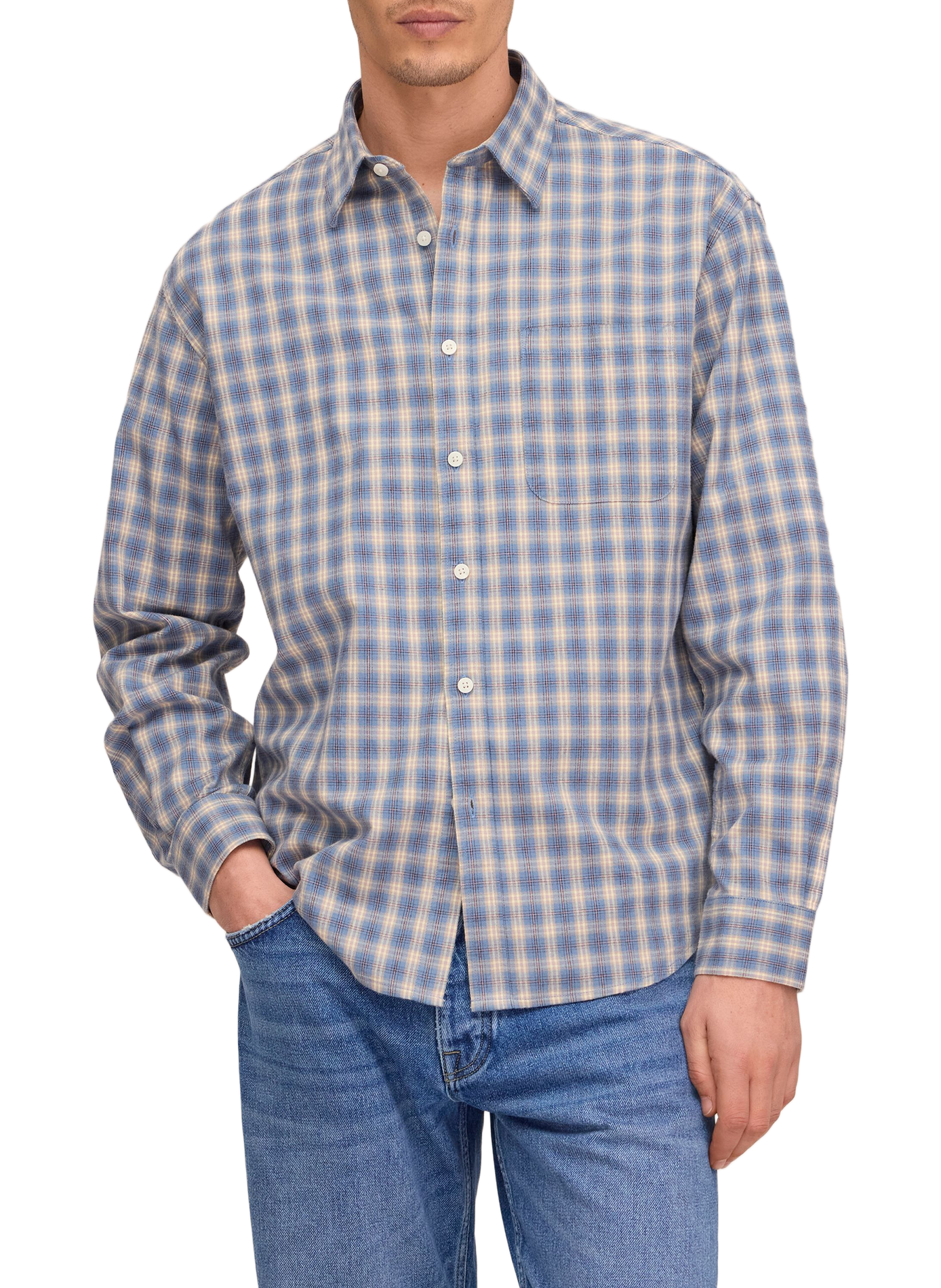 Cotton check shirt  NN.07 Blue