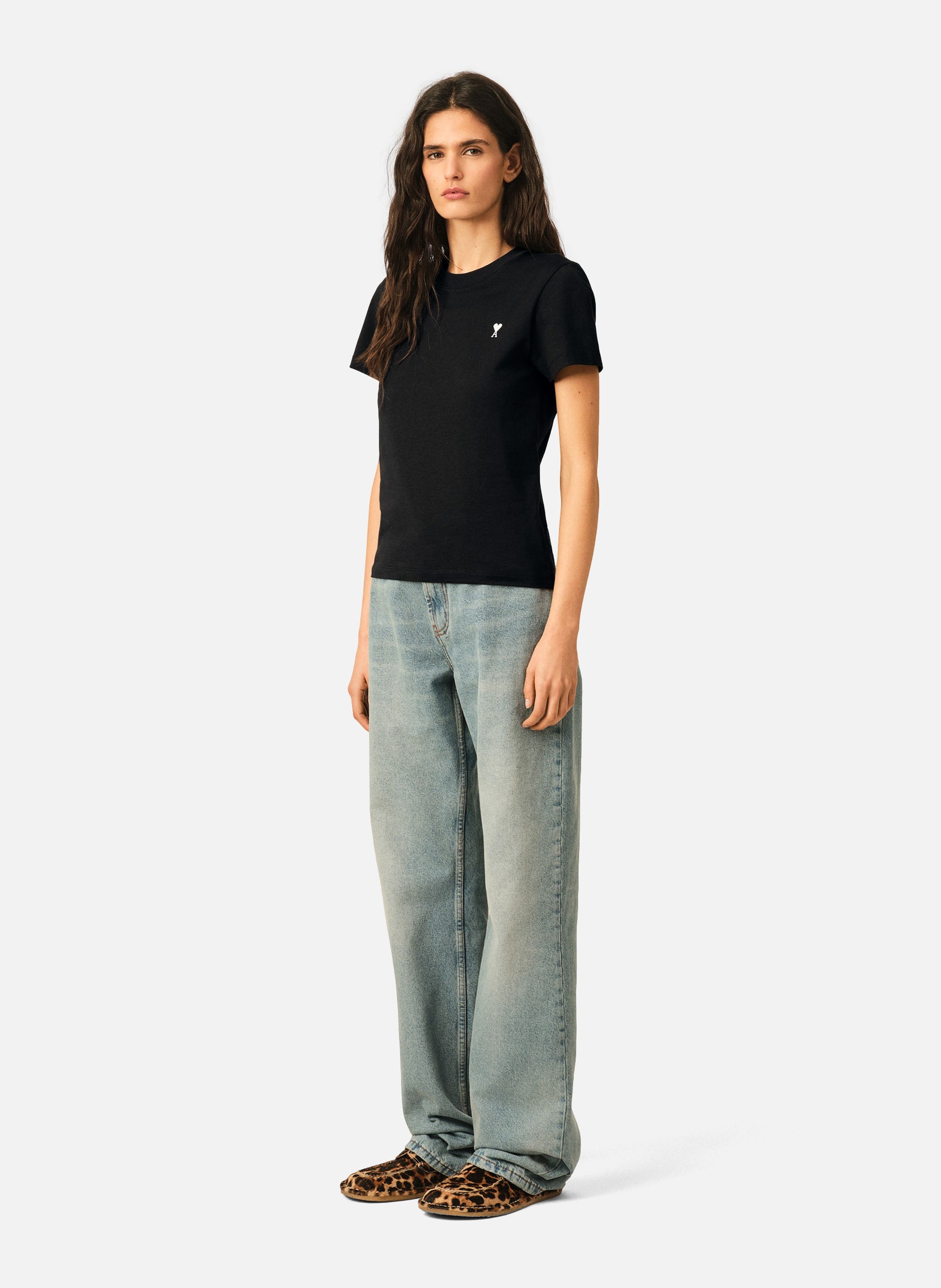 T-shirt ami de coeur court en coton | Noir AMI PARIS Femme