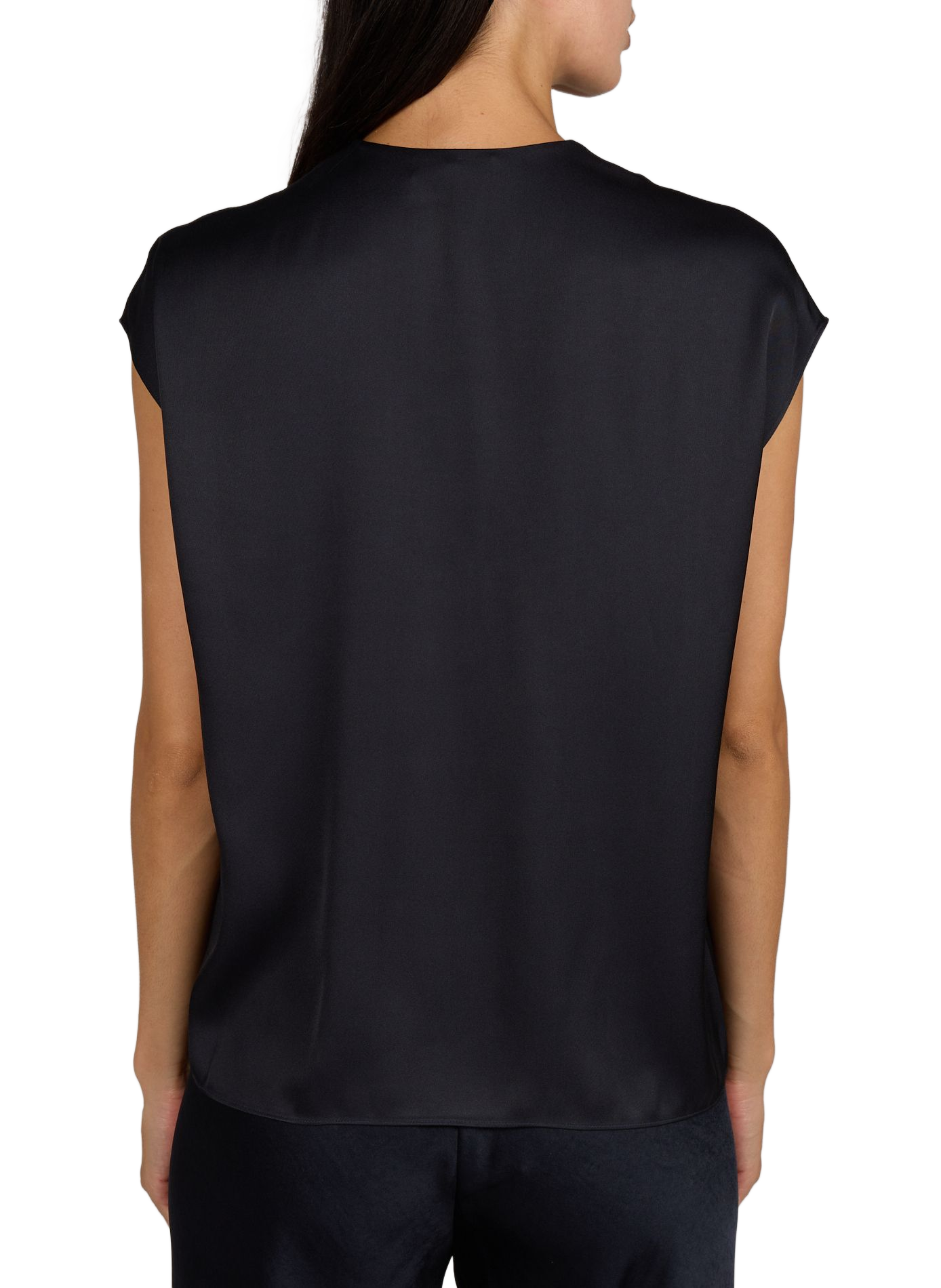 Satin V-neck Top VINCE Blue