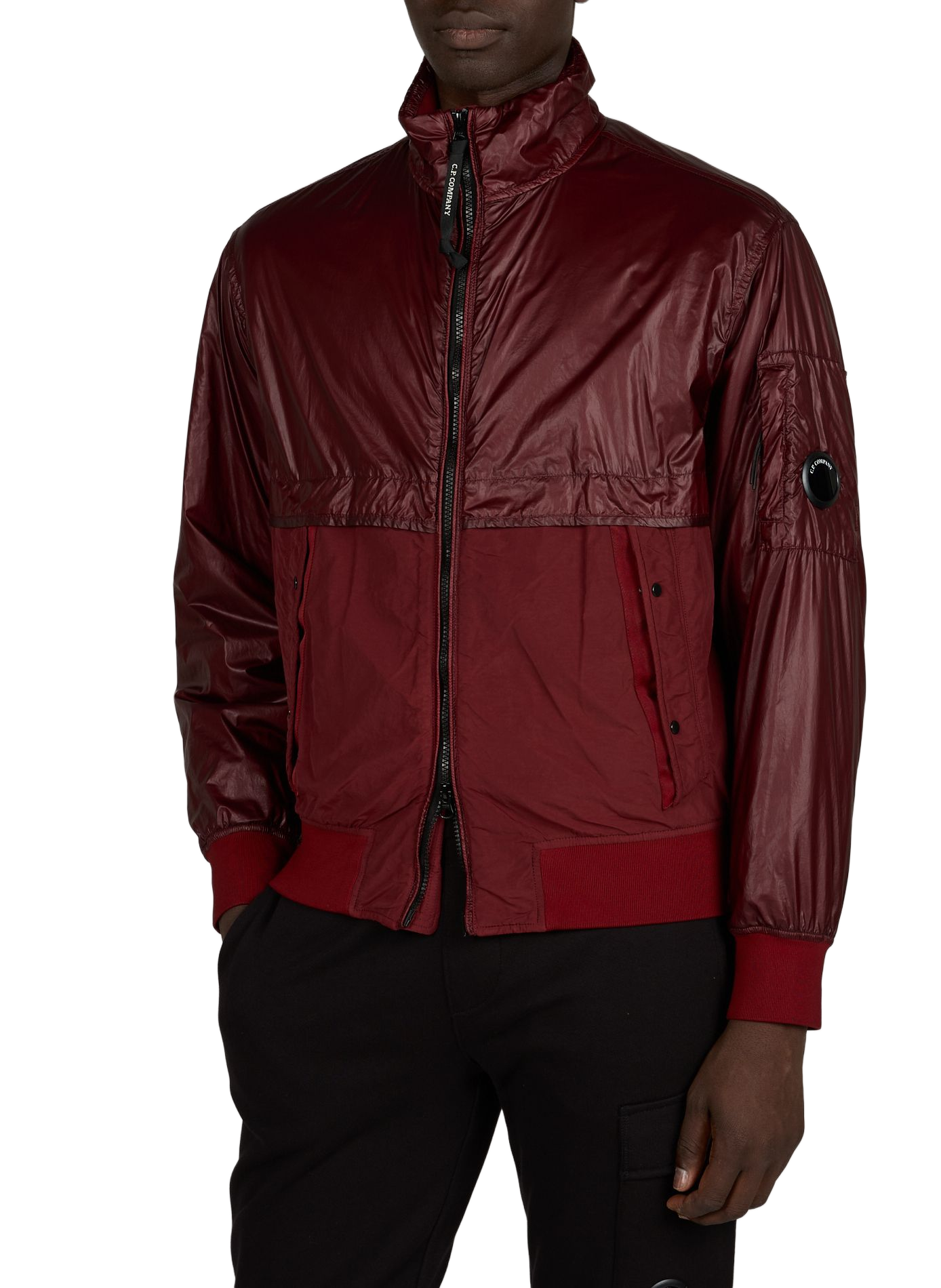 Veste à col montant texturée CP COMPANY Rouge