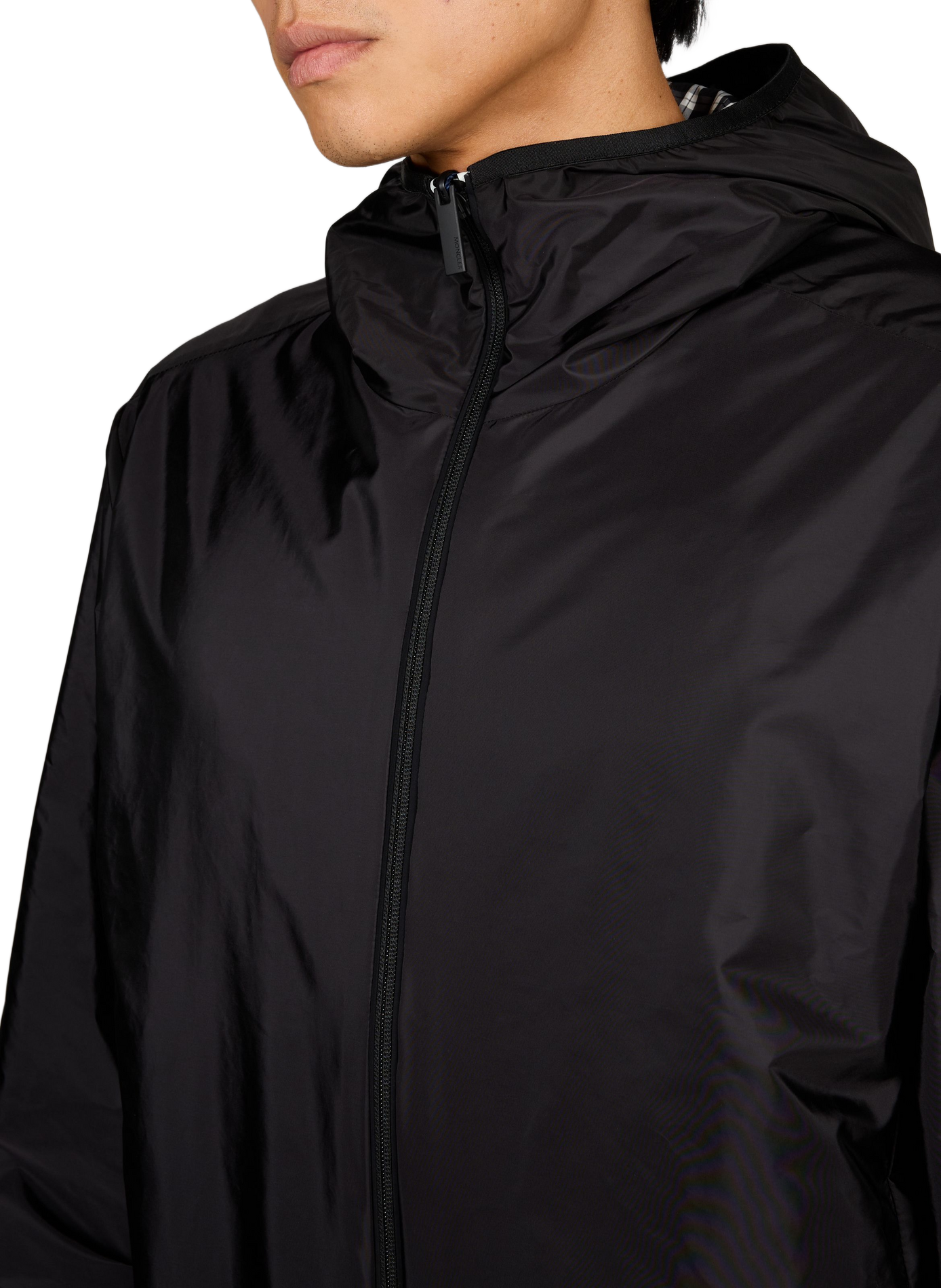 Reversible Vandelli Hooded Jacket with Checkered Interior MONCLER Black