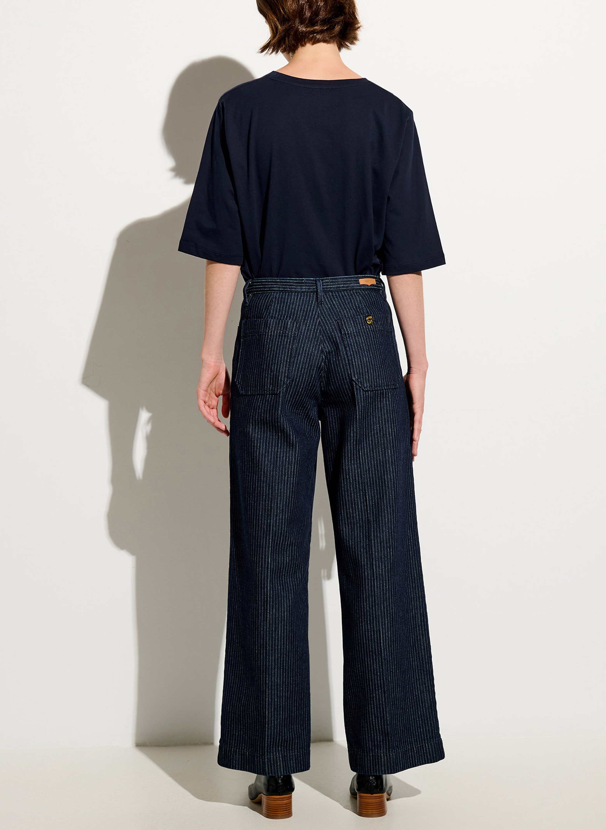 Pantalon droit en coton mélangé aldricks SESSUN Bleu