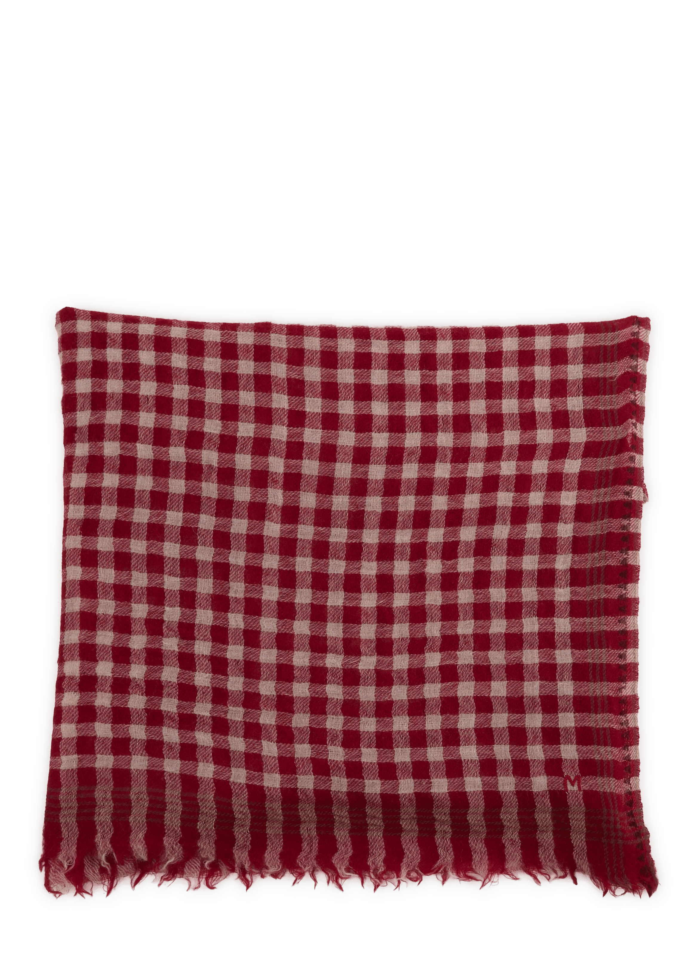 Vichy pattern wool scarf MOISMONT Red