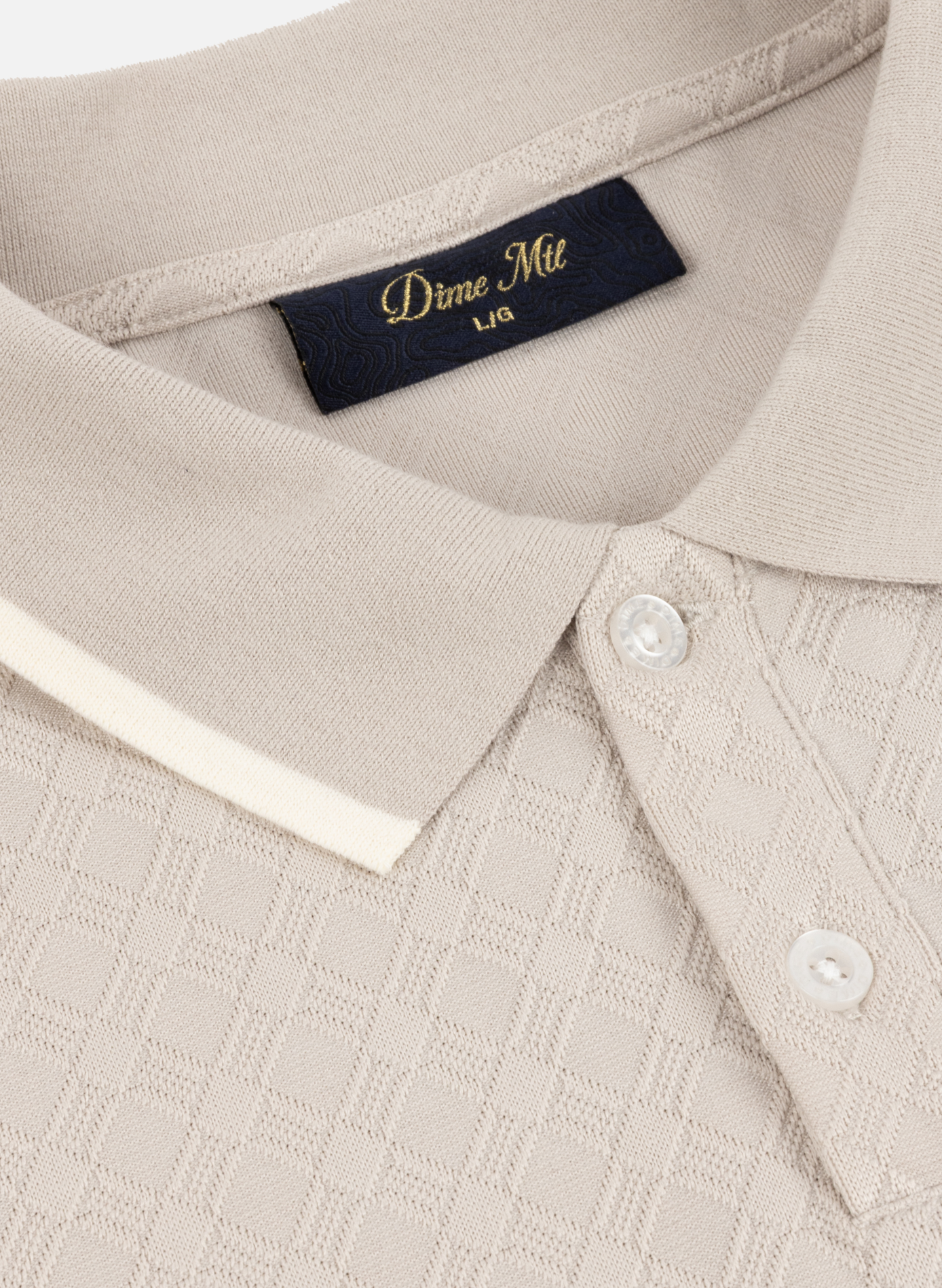 Straight polo with embroidered logo in cotton DIME Beige