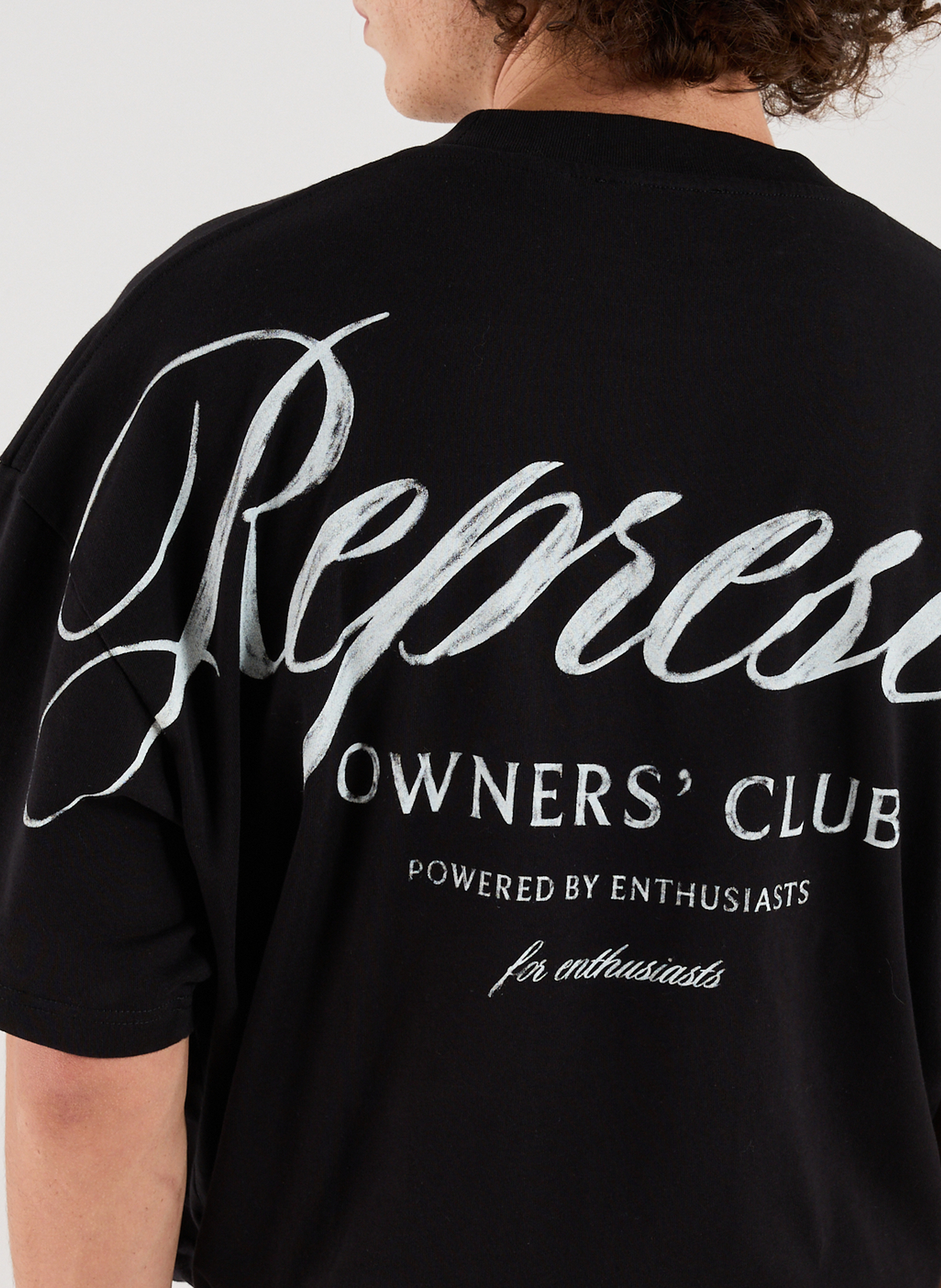 Weites Baumwoll-T-Shirt REPRESENT Schwarz
