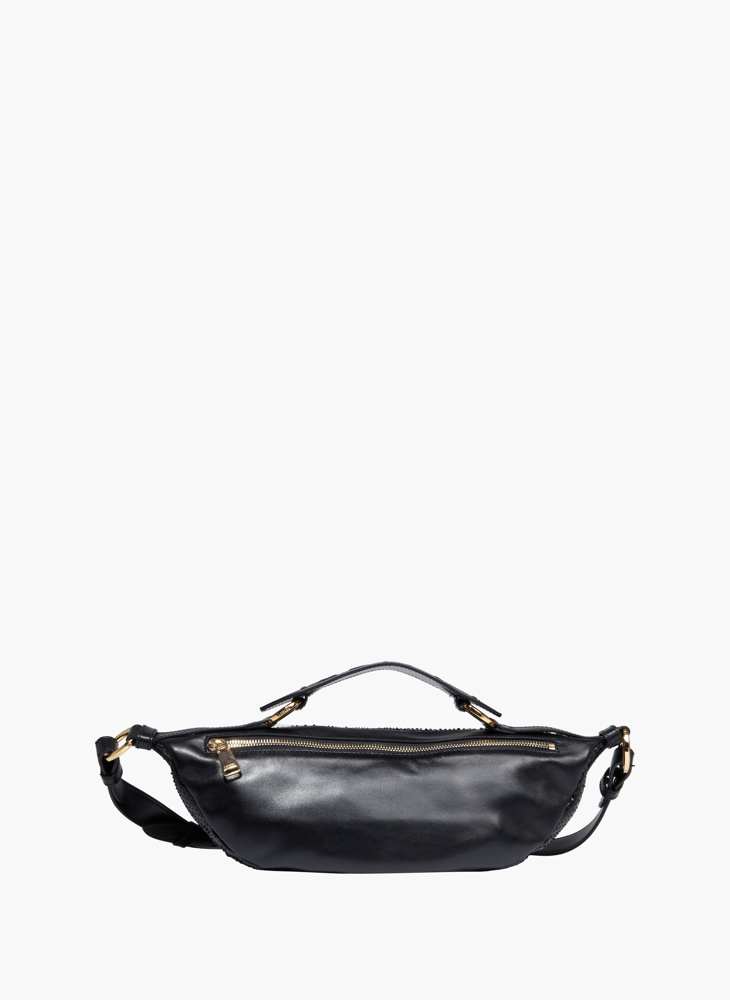 Sac origami porté croisé noir en python et cuir de vachette LANCEL Noir