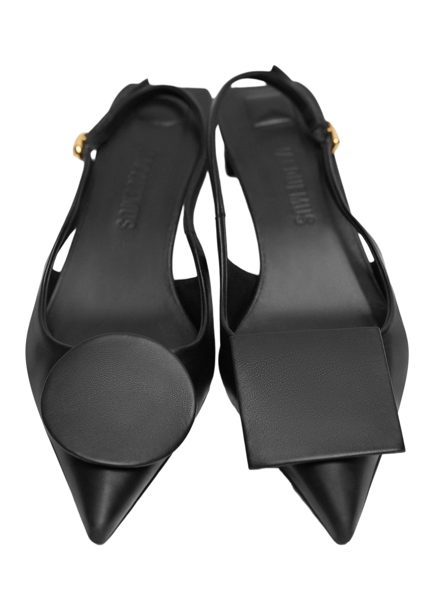 Les slingbacks Duelo de tacón bajo en piel de cordero JACQUEMUS Negro