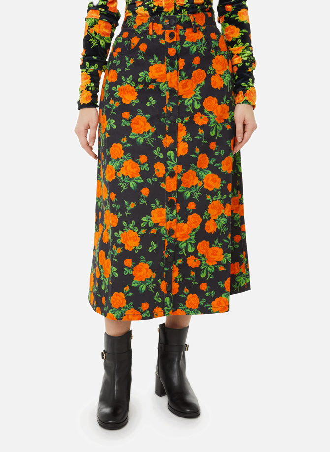 Flared floral-print denim skirt RICHARD QUINN