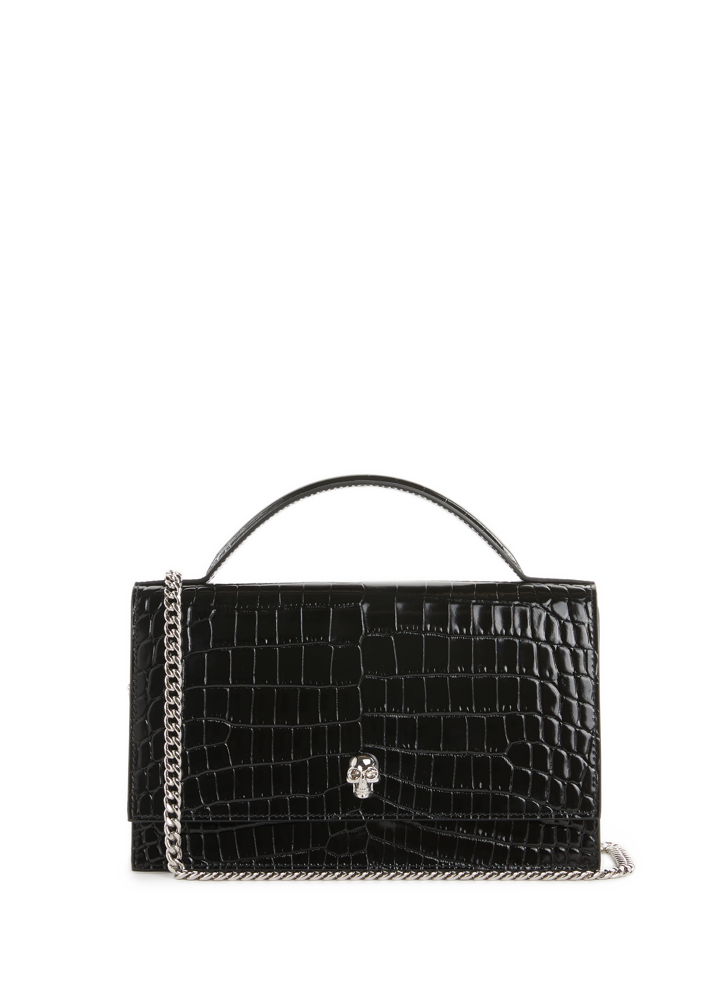 Mini sac à main Skull en cuir ALEXANDER MCQUEEN Noir