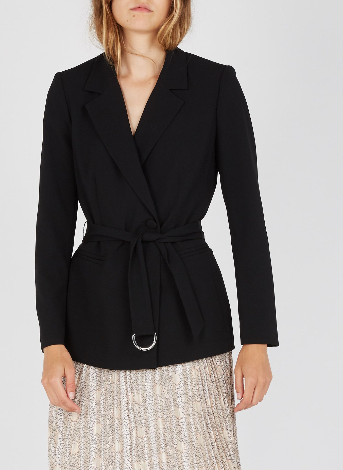 VESTE COL TAILLEUR CEINTUR E EN CR PE CLAUDIE PIERLOT pour FEMME