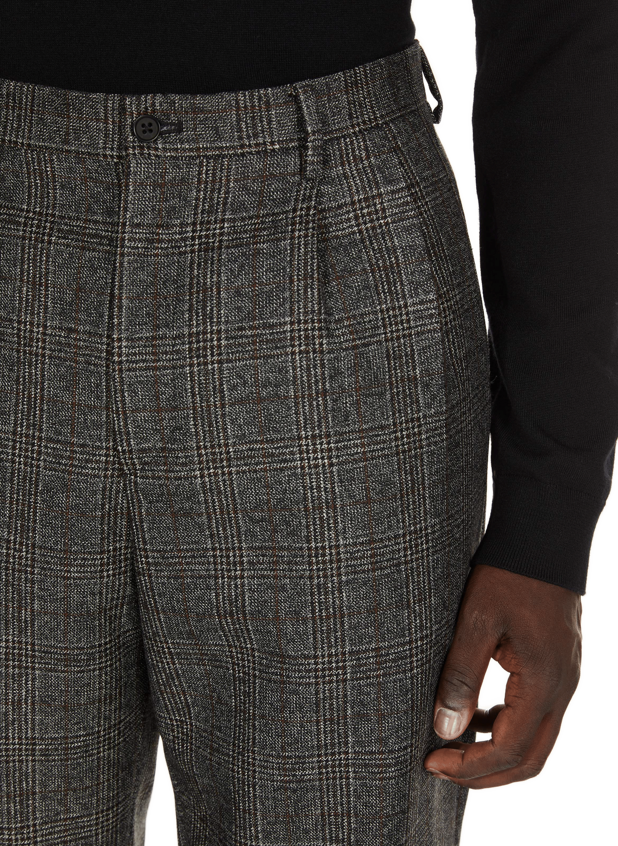 Houndstooth wool suit trousers Multicolour