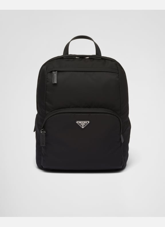 Sac à dos en re-nylon et cuir saffiano Noir by PRADA PRADA Sac à dos en re-nylon et cuir saffiano Noir