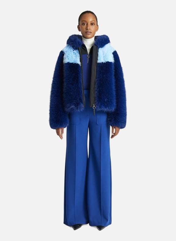 Blouson jeanine col capuche coupe oversize Bleu by FUSALP FUSALP Blouson jeanine col capuche coupe oversize Bleu