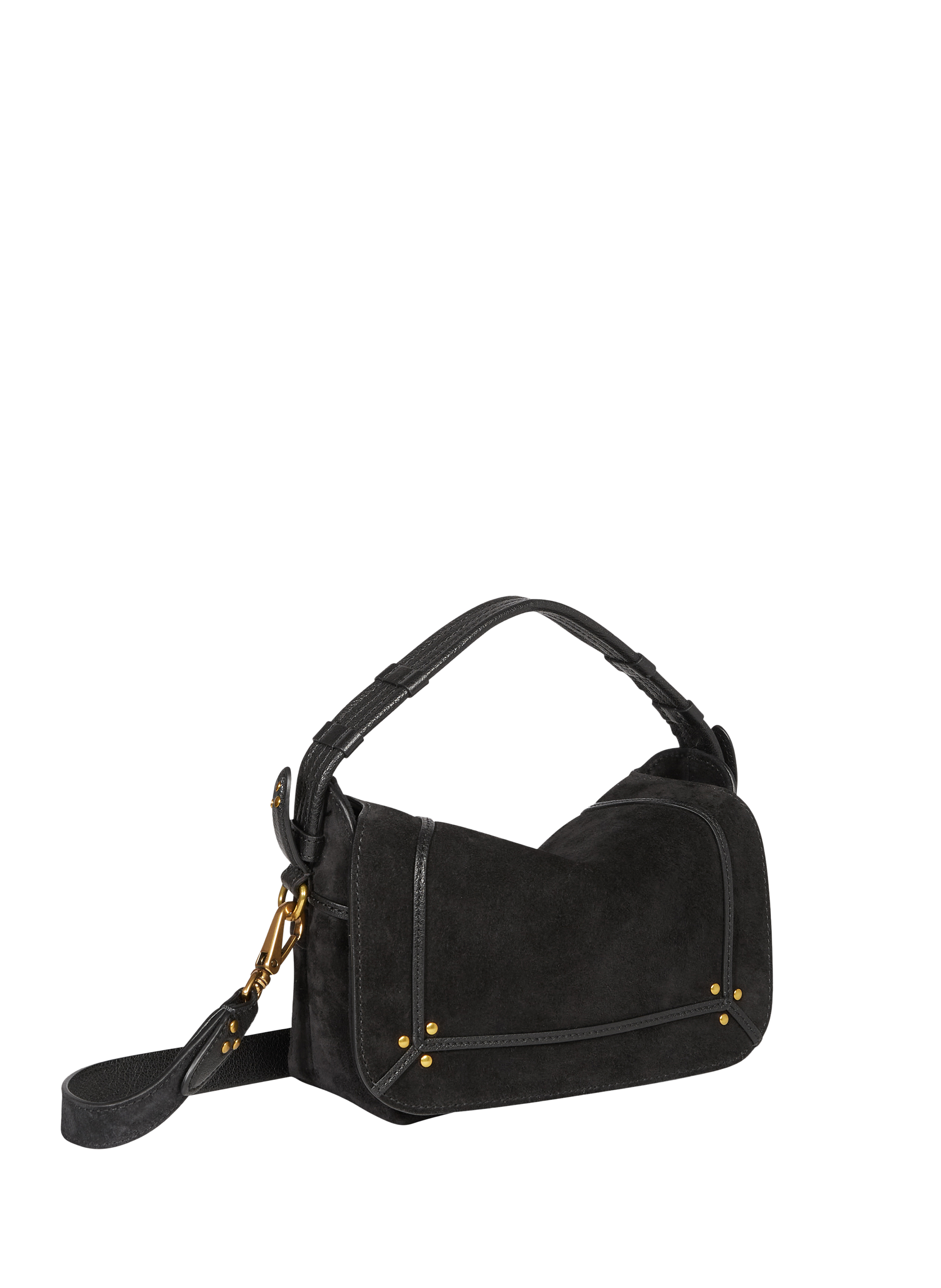 Sac à bandoulière Pepito S en croûte de cuir Noir