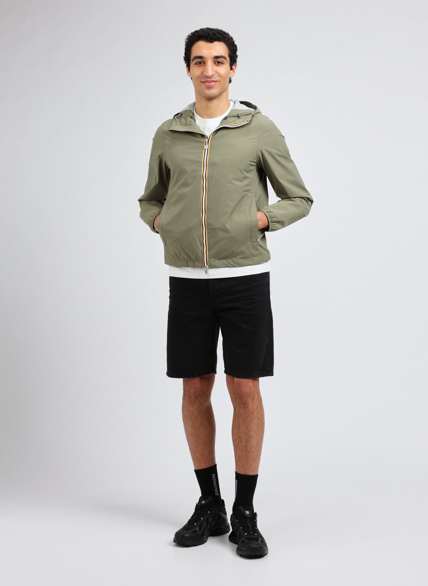 Waterproof hooded jacket K-WAY Green