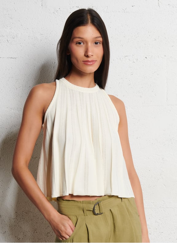 Top oversize en maille ajourée serres Blanc by BA&SH BA&SH Top oversize en maille ajourée serres Blanc