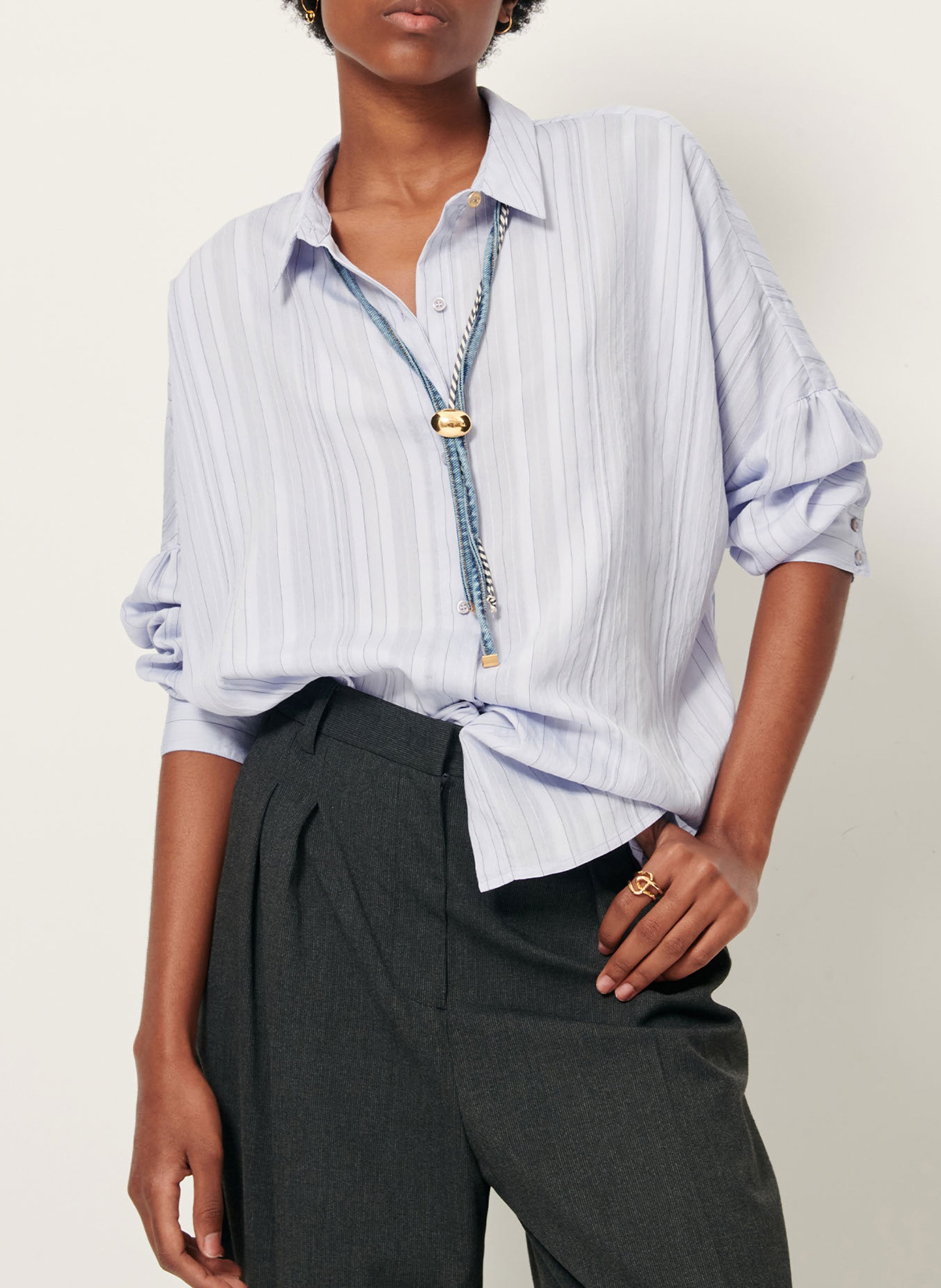 Chemise oversize rayée botan SESSUN Bleu