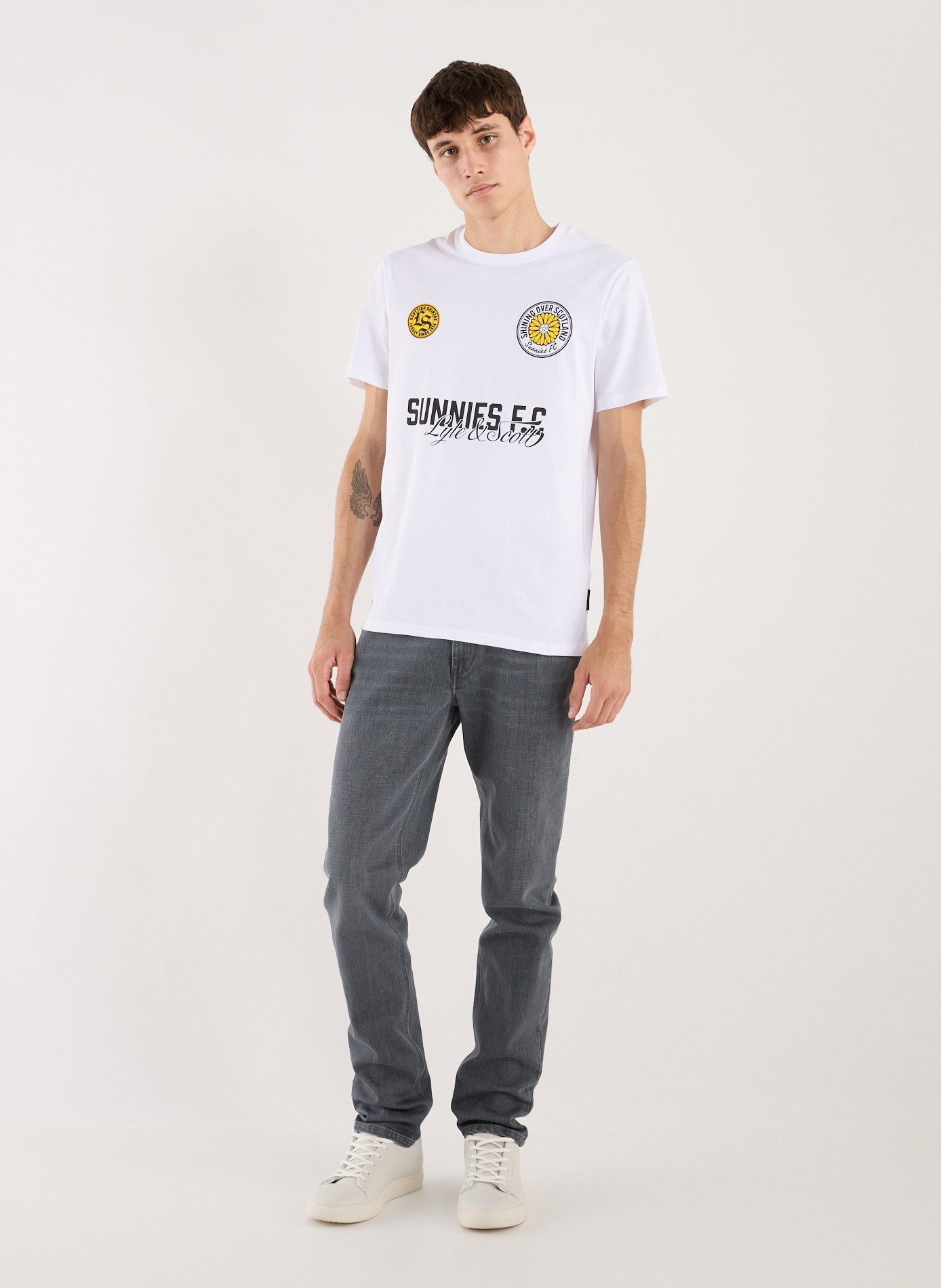 Biker-style cotton t-shirt LYLE & SCOTT White