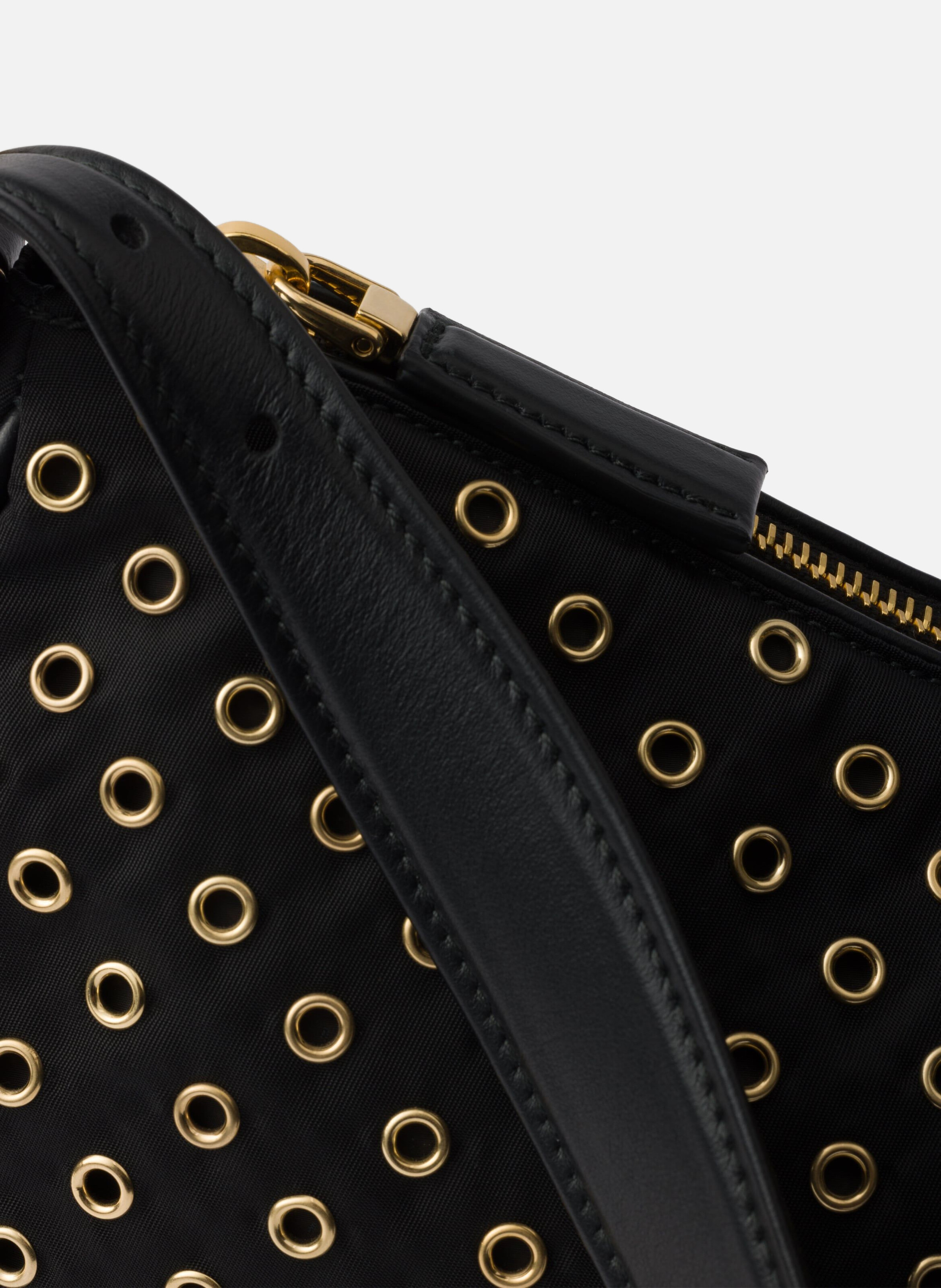 Grand sac à bandoulière prada aimée en re-nylon av PRADA Noir