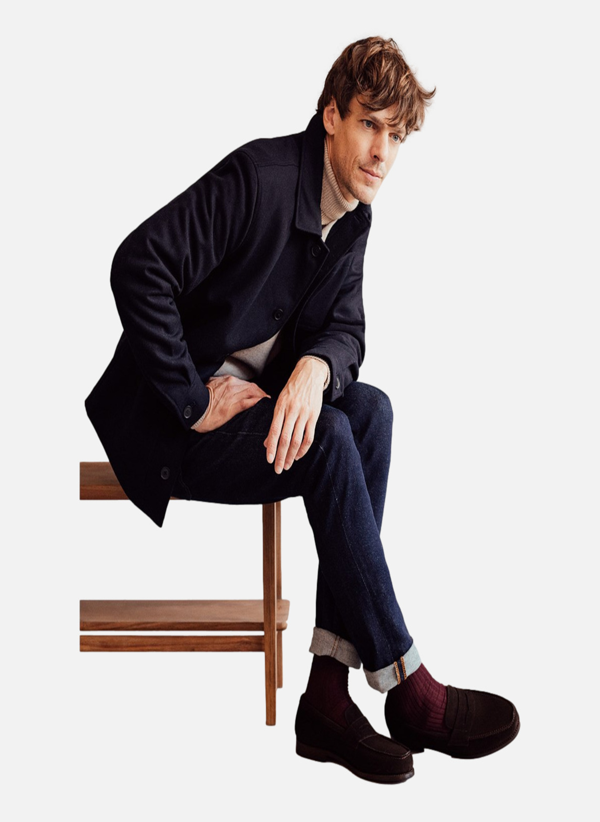 Mocassins daim college 1986 FINSBURY Marron