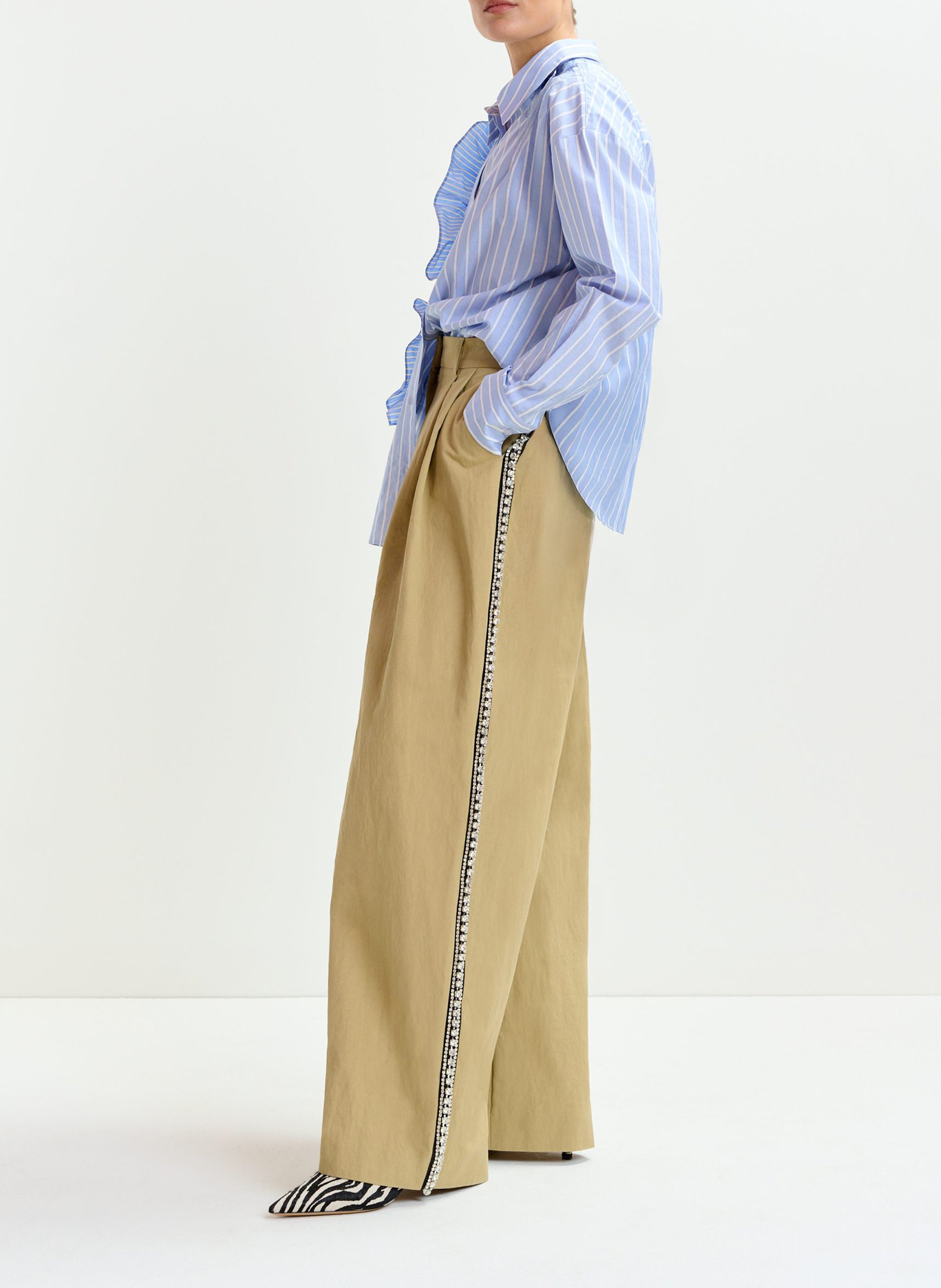 Pantalon droit taille haute iso ESSENTIEL ANTWERP Marron