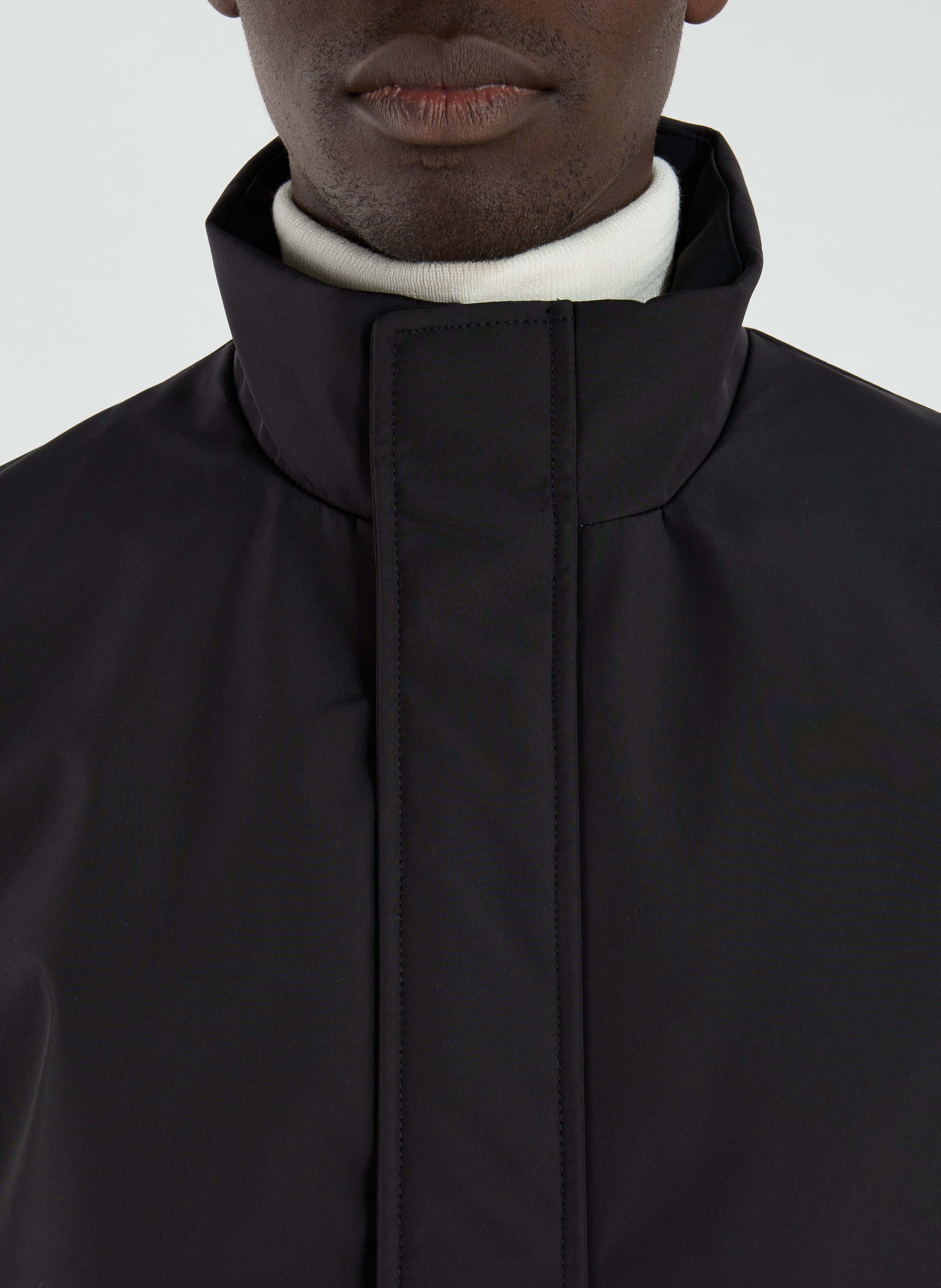 Straight jacket with high collar ARMANI EXCHANGE Black