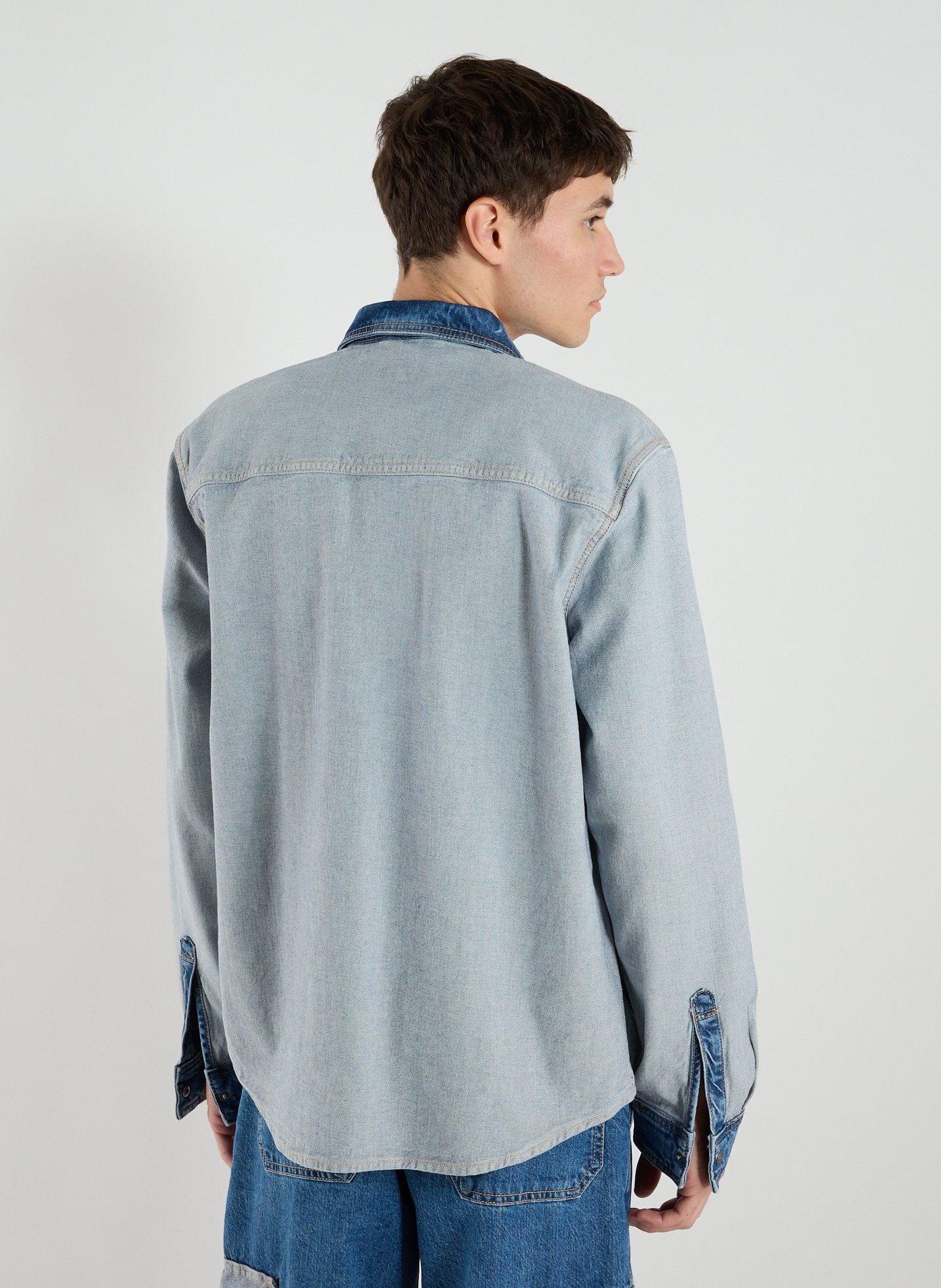 Bleached denim Shirt GUESS Blue