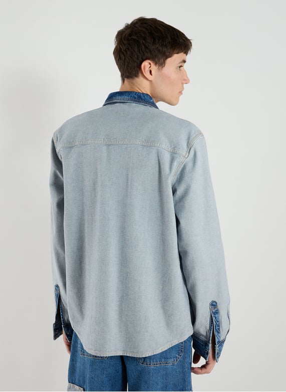 Chemise en jean en coton mélangé | Bleu by GUESS Chemise en jean en coton mélangé Bleu