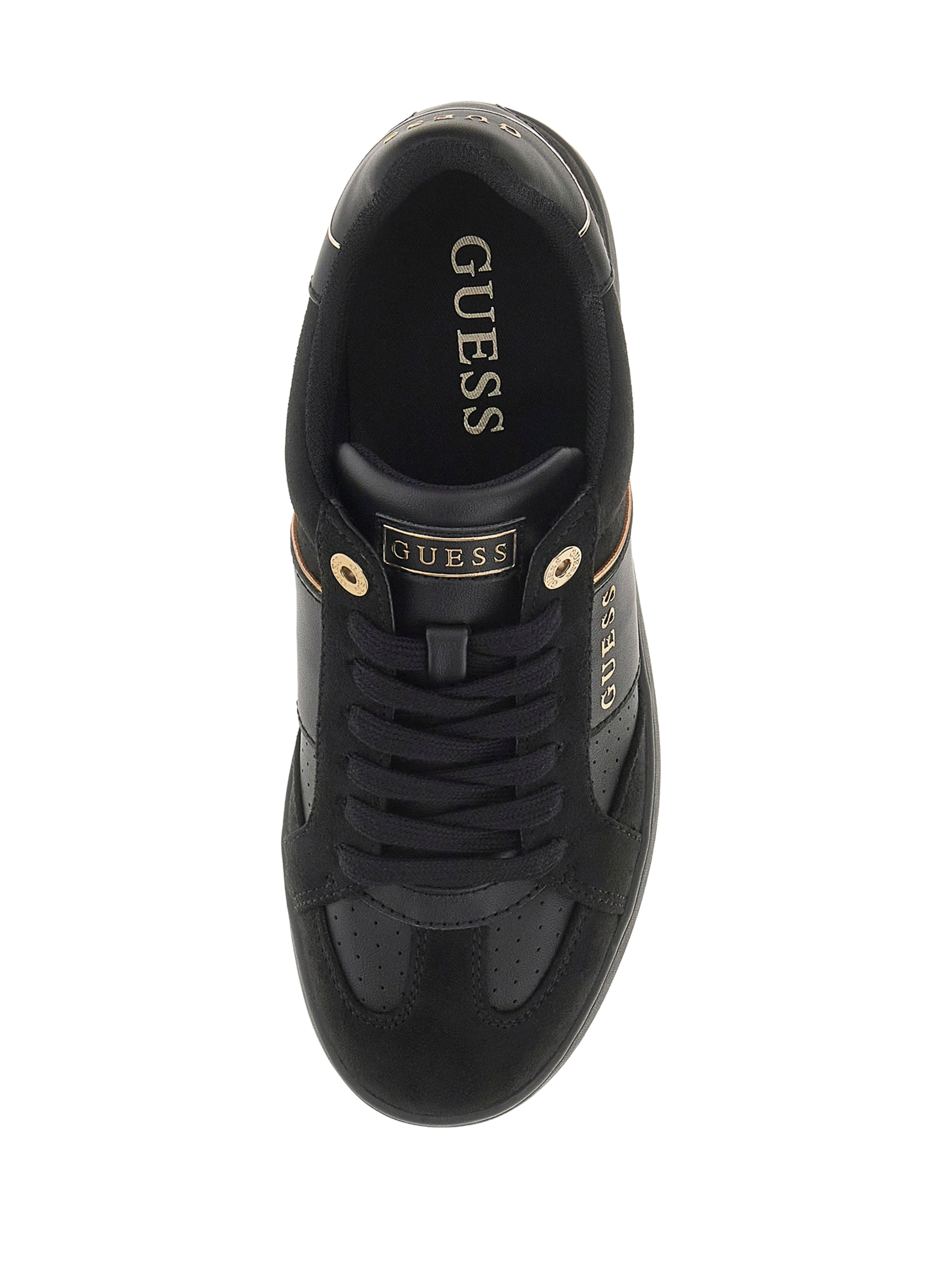 Baskets bi-matière à logo GUESS Noir