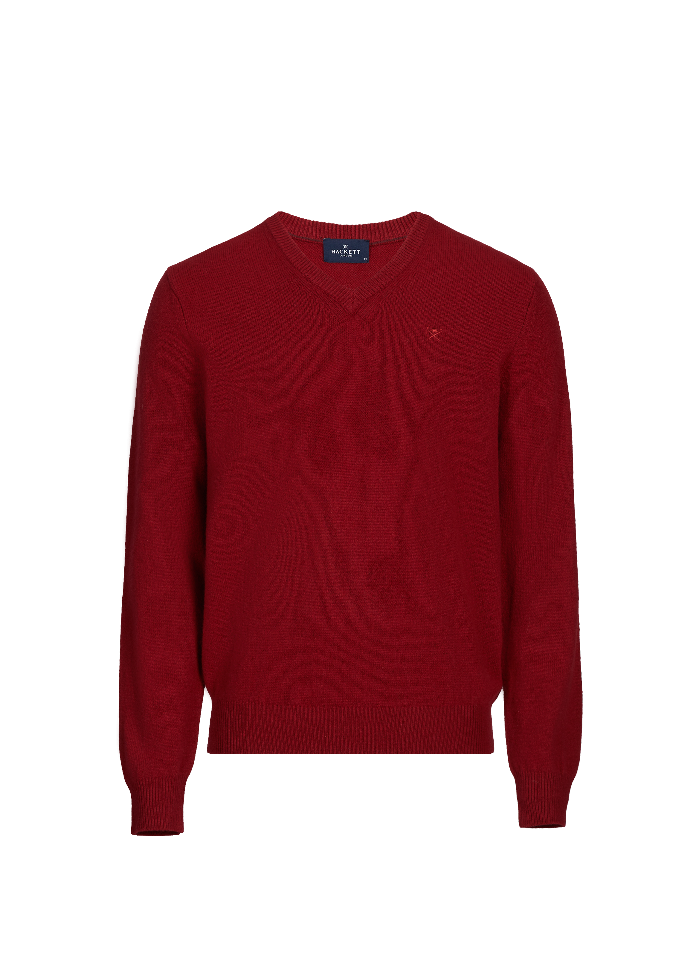 HACKETT Straight V-neck wool jumper Red