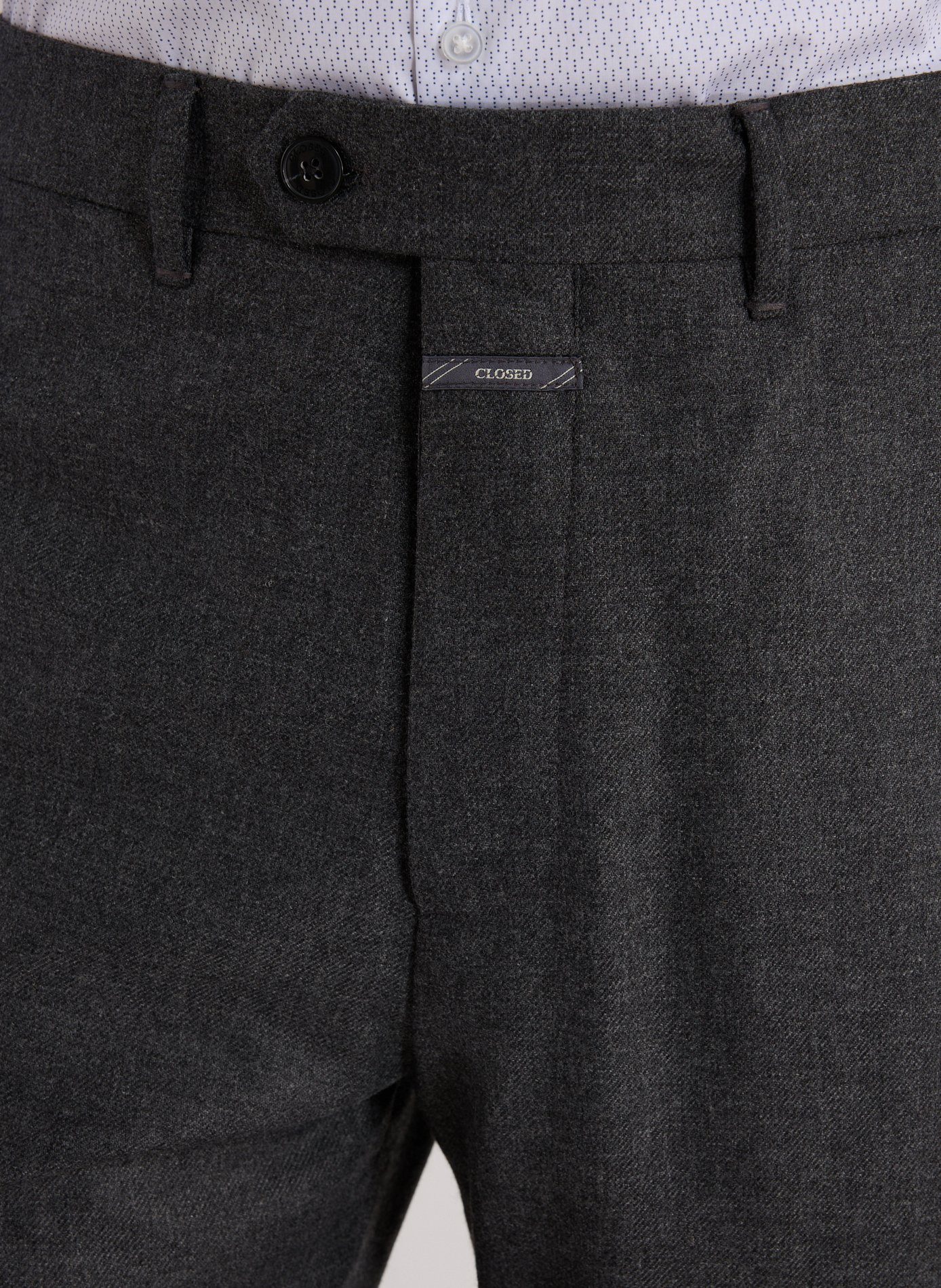 Pantalon droit Fairport en laine mélangée CLOSED Gris